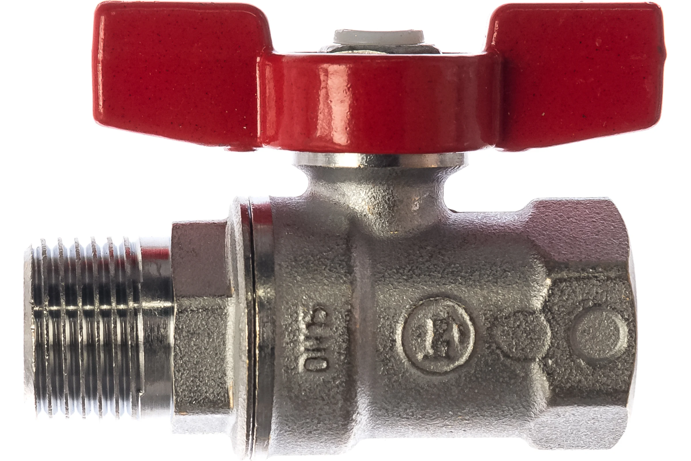 Шаровой кран Giacomini R254D 1/2", внутренняя/наружная, ручка-бабочка красная, хромированный R254X003