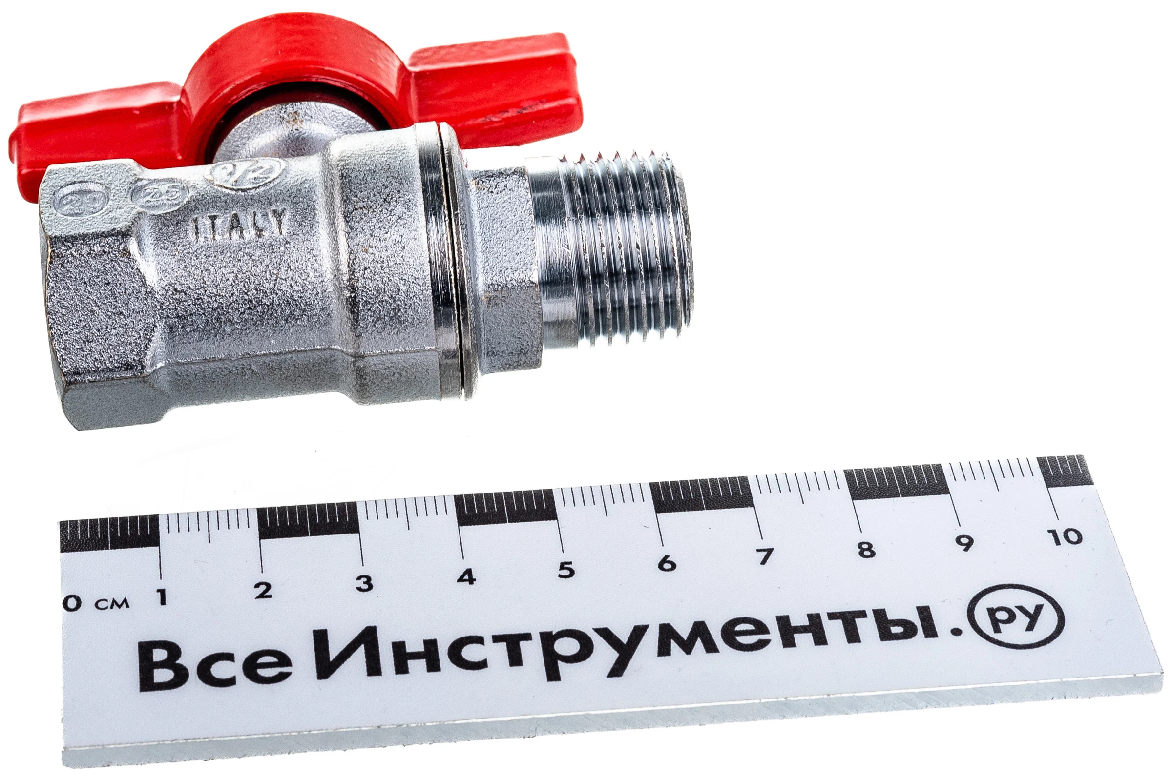Шаровой кран Giacomini R254D 1/2", внутренняя/наружная, ручка-бабочка красная, хромированный R254X003