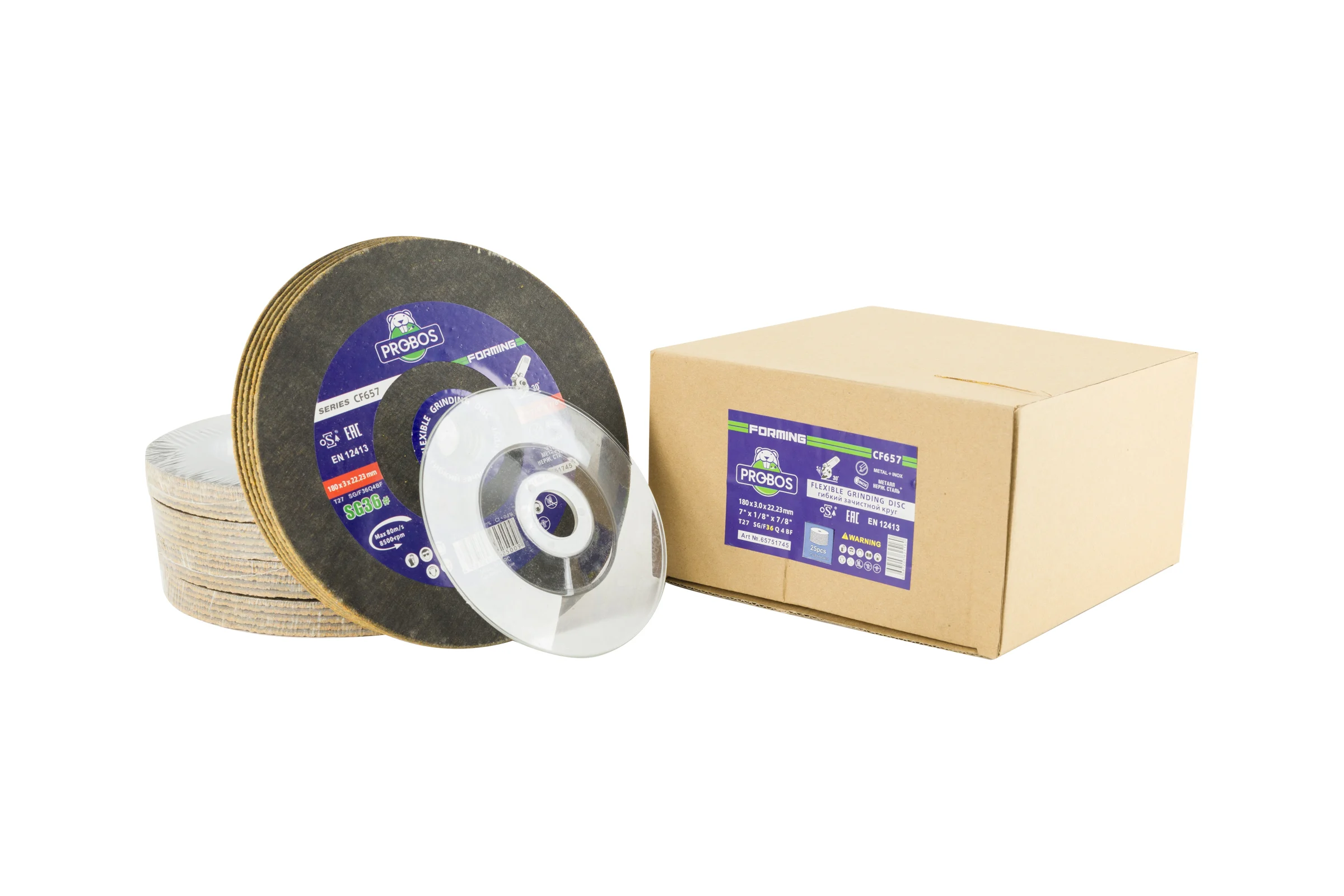 Круг гибкий зачистной Forming СF657 CERAMIC T27, 180x3x23 мм, P36, 25 шт PROBOS 65751745-25