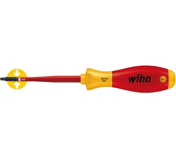 Отвертка Wiha SoftFinishelectric 3581SF 1x100 slimFix Robertson 35504