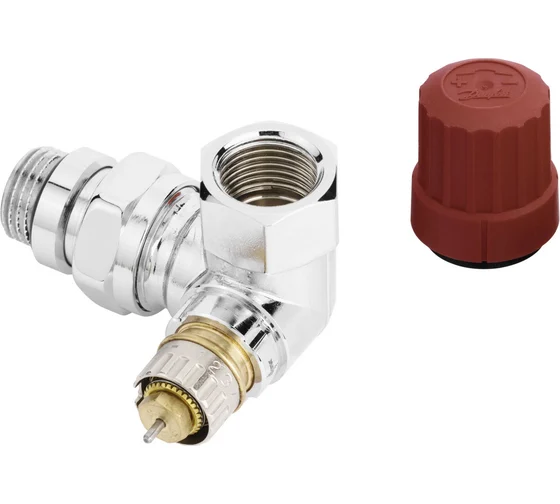 Трехосевой клапан DANFOSS RA-NCX для подключения слева, хромированный 013G4240