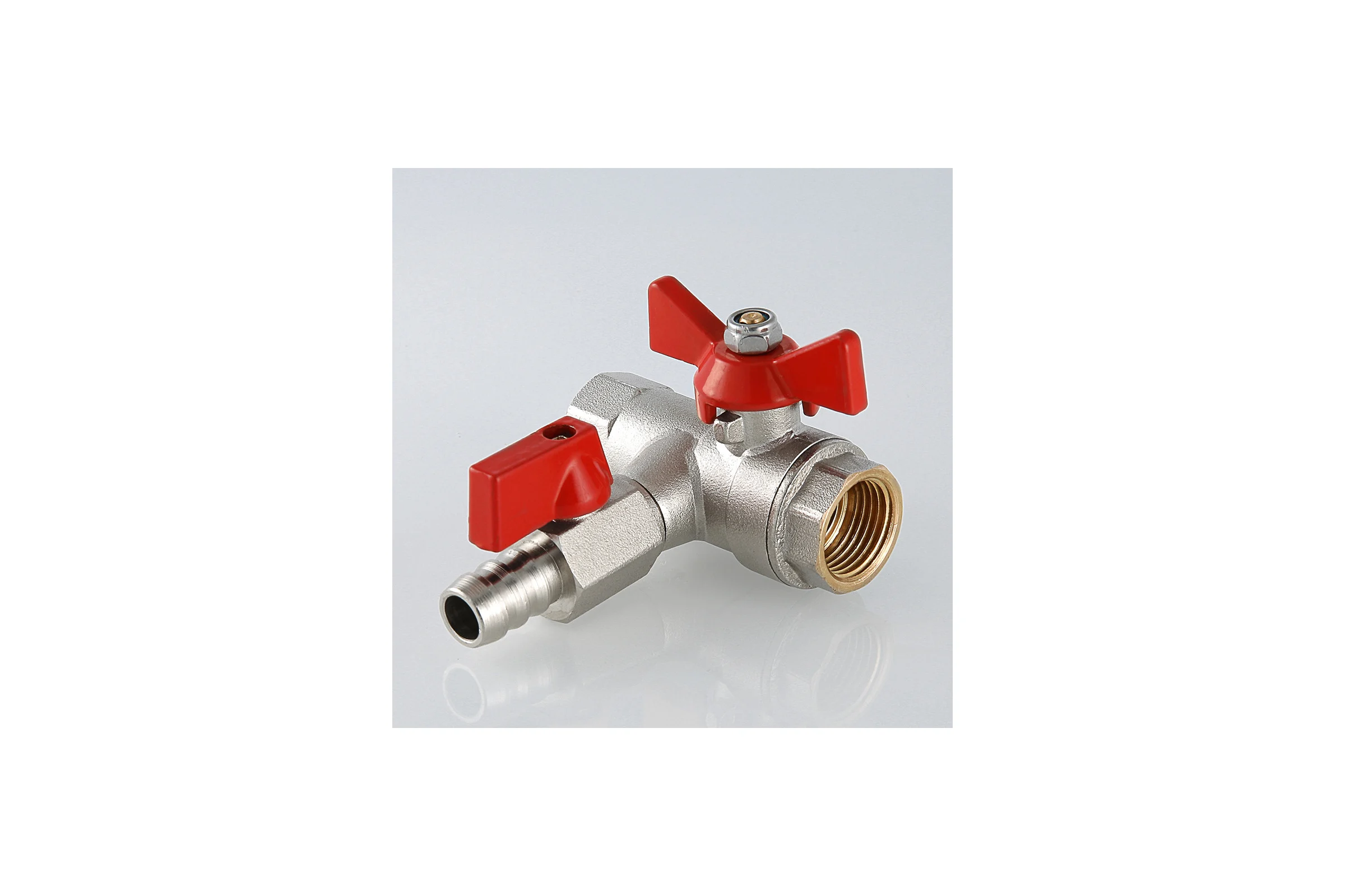Шаровой кран Valtec с обратным клапаном и дренажом 1/2" внутренняя-внутренняя VT.248.N.04