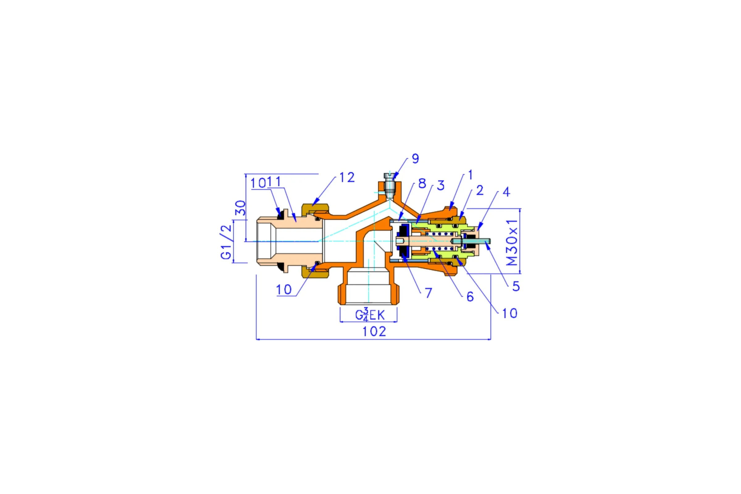 Термостатический клапан Valtec VT.049.NE.04