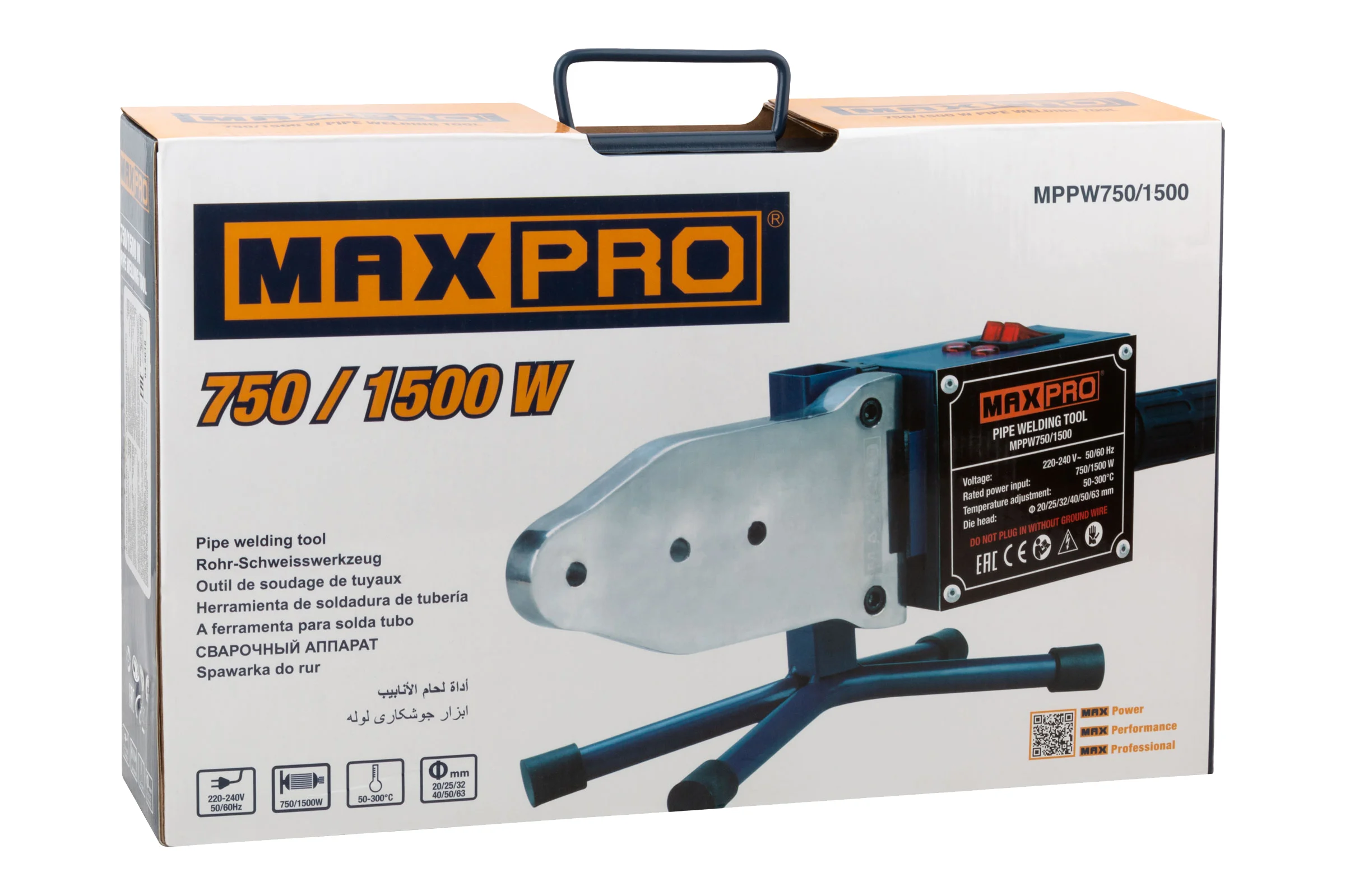 Сварочный аппарат для пластиковых труб MAX-PRO 750/1500 Вт 85283