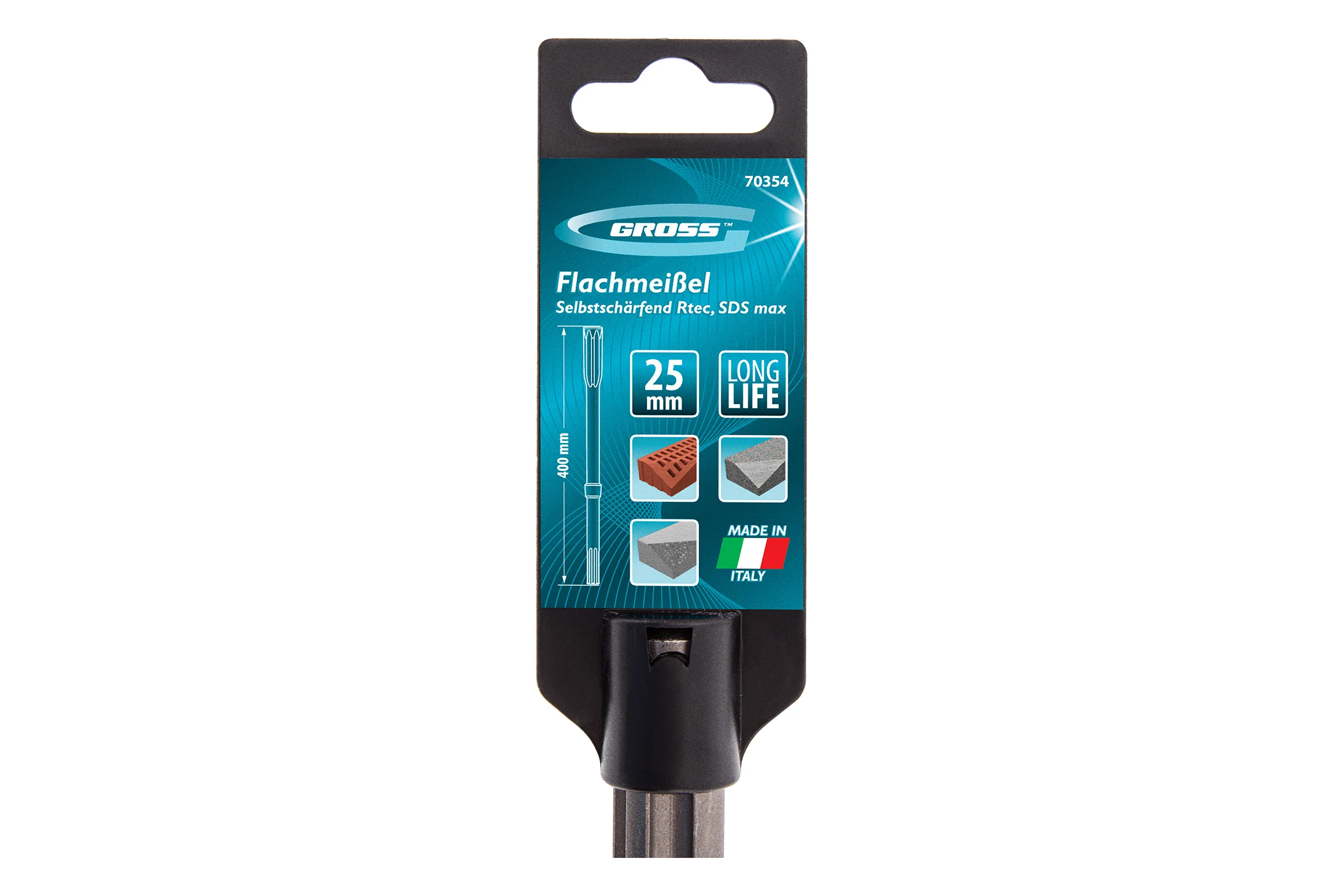 Плоское самозатачивающееся зубило Gross Rtec 400 мм SDS-max 70354