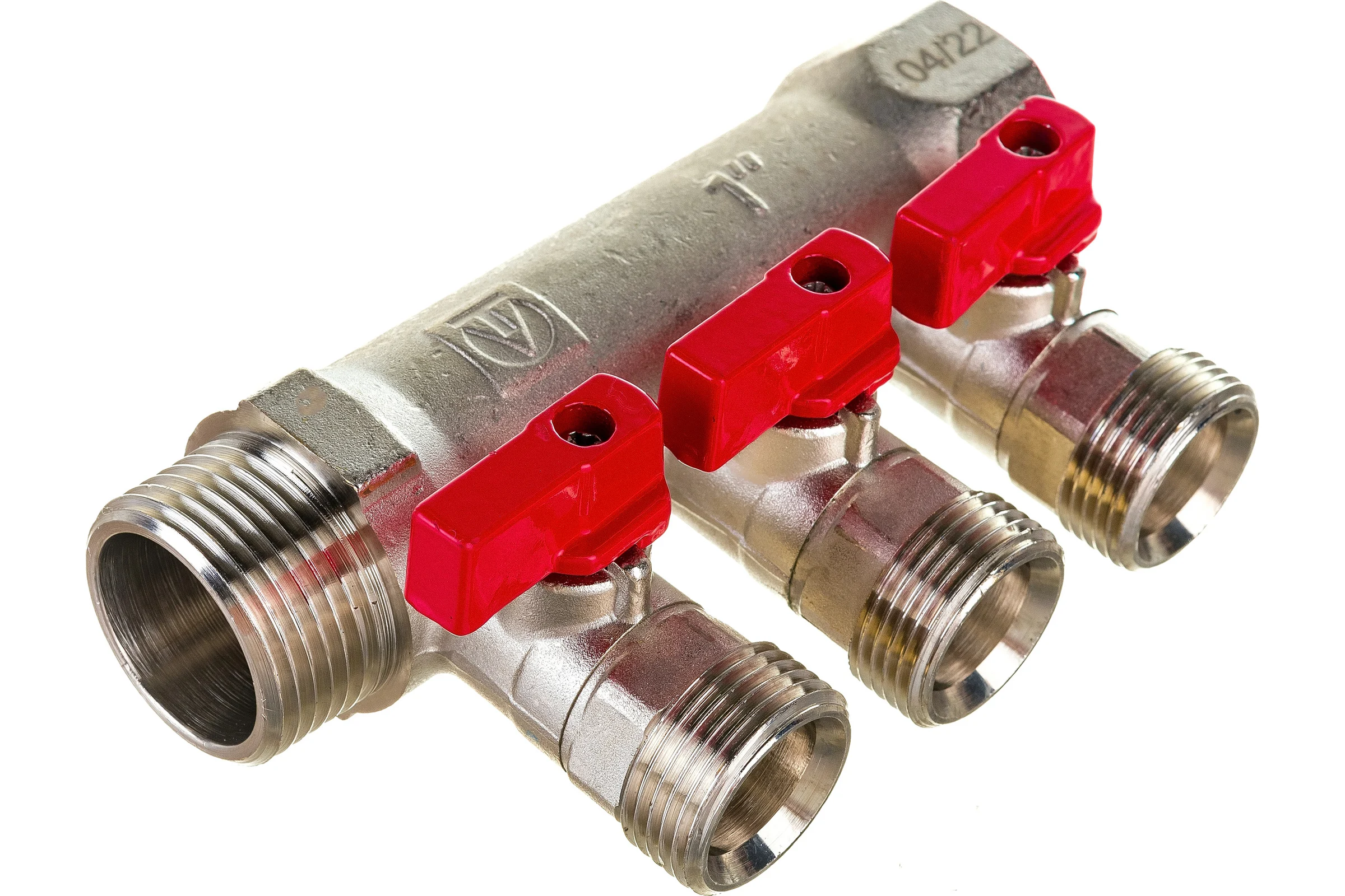 Коллектор с отсекающими кранами Valtec 1х3 выхода Евроконус 3/4" VTc.580.NE.0603