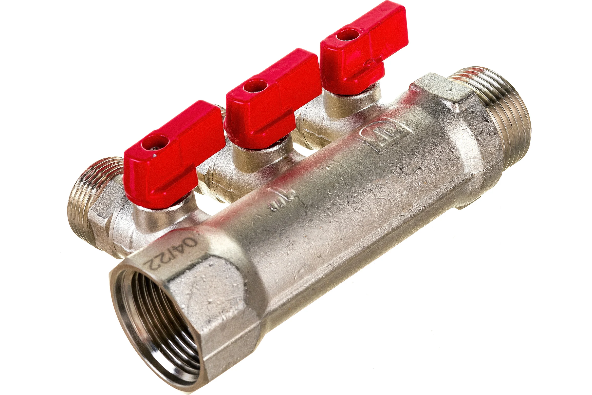 Коллектор с отсекающими кранами Valtec 1х3 выхода Евроконус 3/4" VTc.580.NE.0603