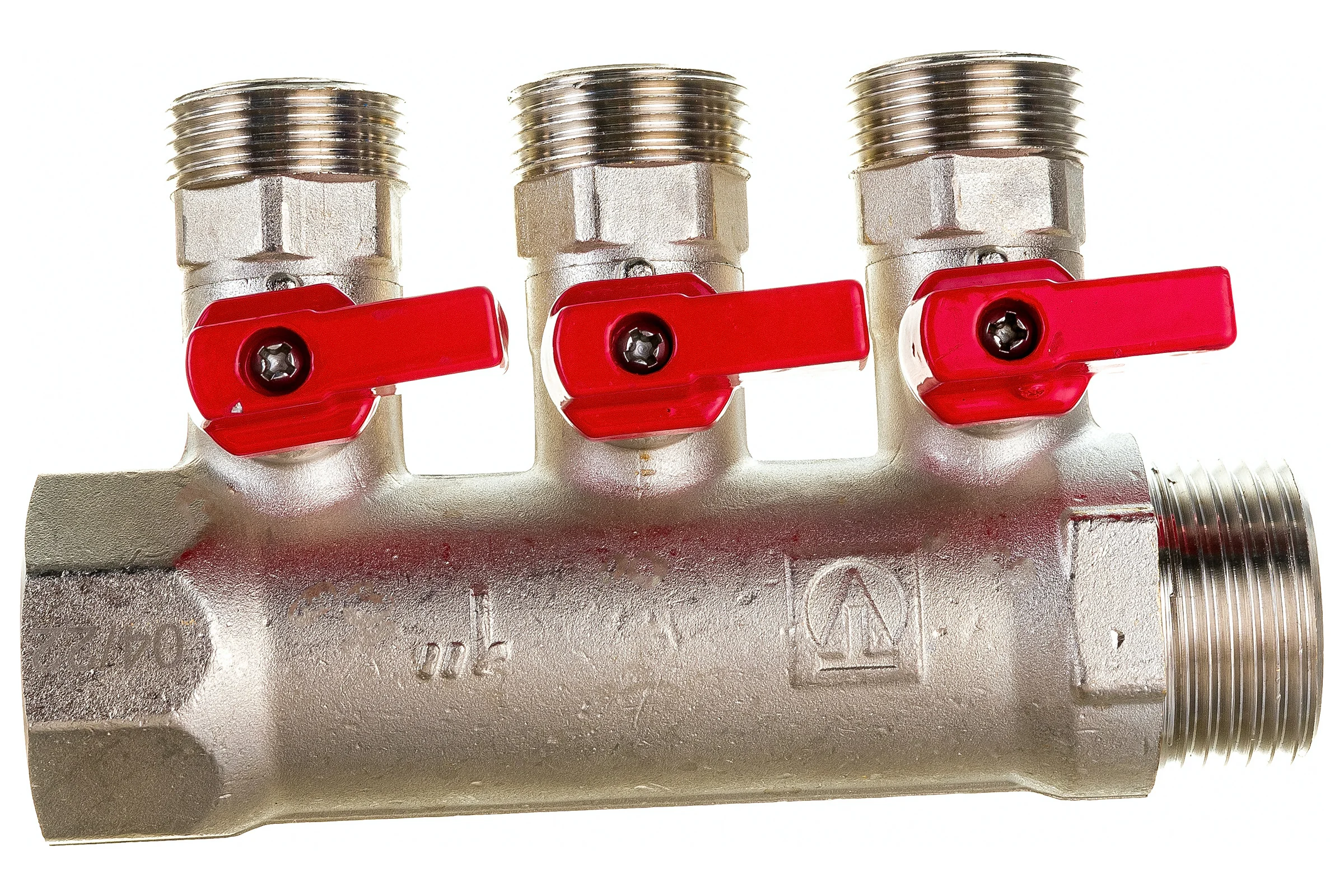 Коллектор с отсекающими кранами Valtec 1х3 выхода Евроконус 3/4" VTc.580.NE.0603