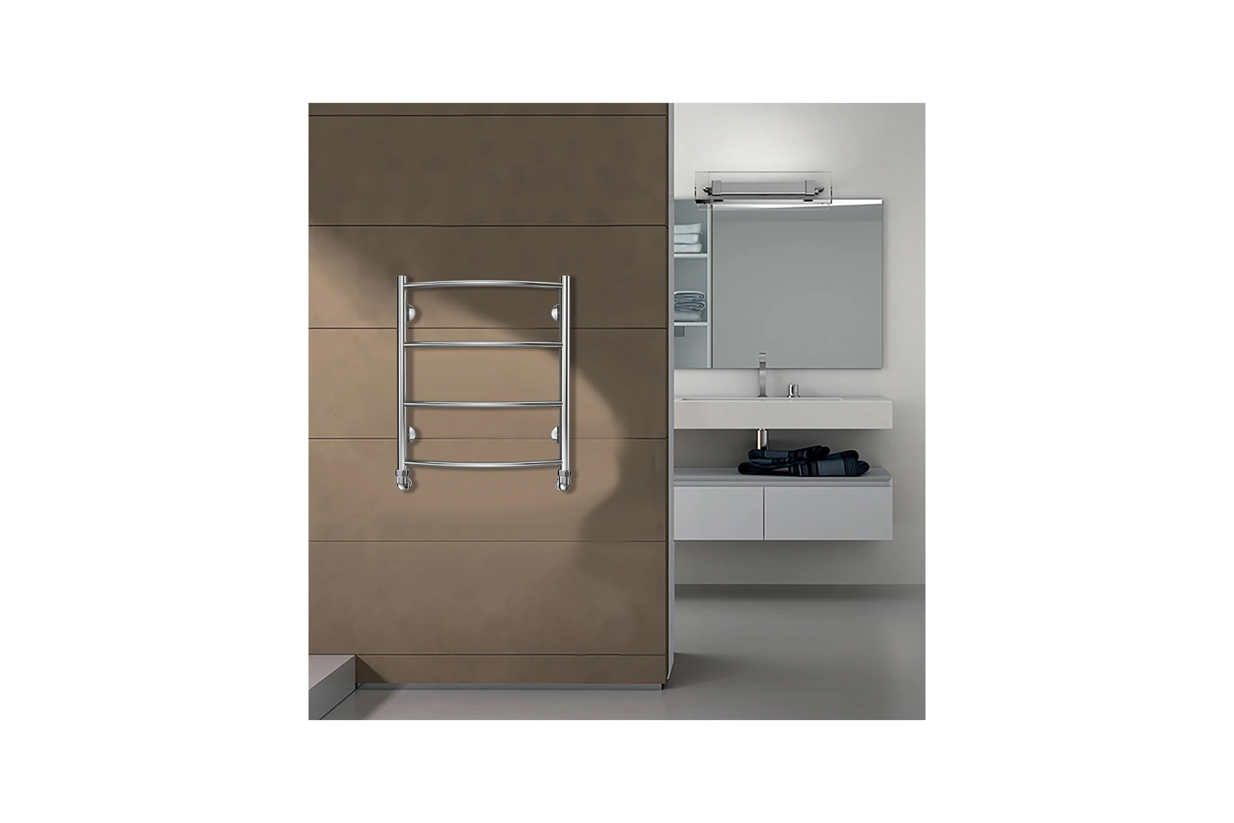 Водяной полотенцесушитель Azario VERONA 500/600 4 перекладины, 1"-1/2", полированный 00088175