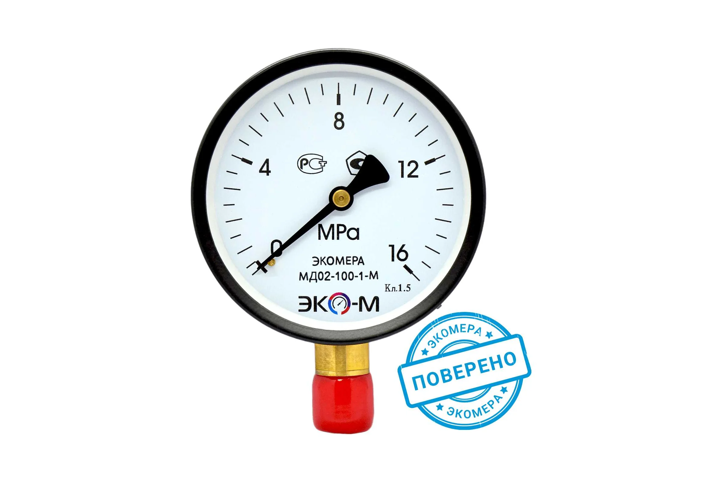 Манометр экомера ЭКО-М мд02-100мм, 0..16мпа м20.1,5 МД02-100-M-16МПа