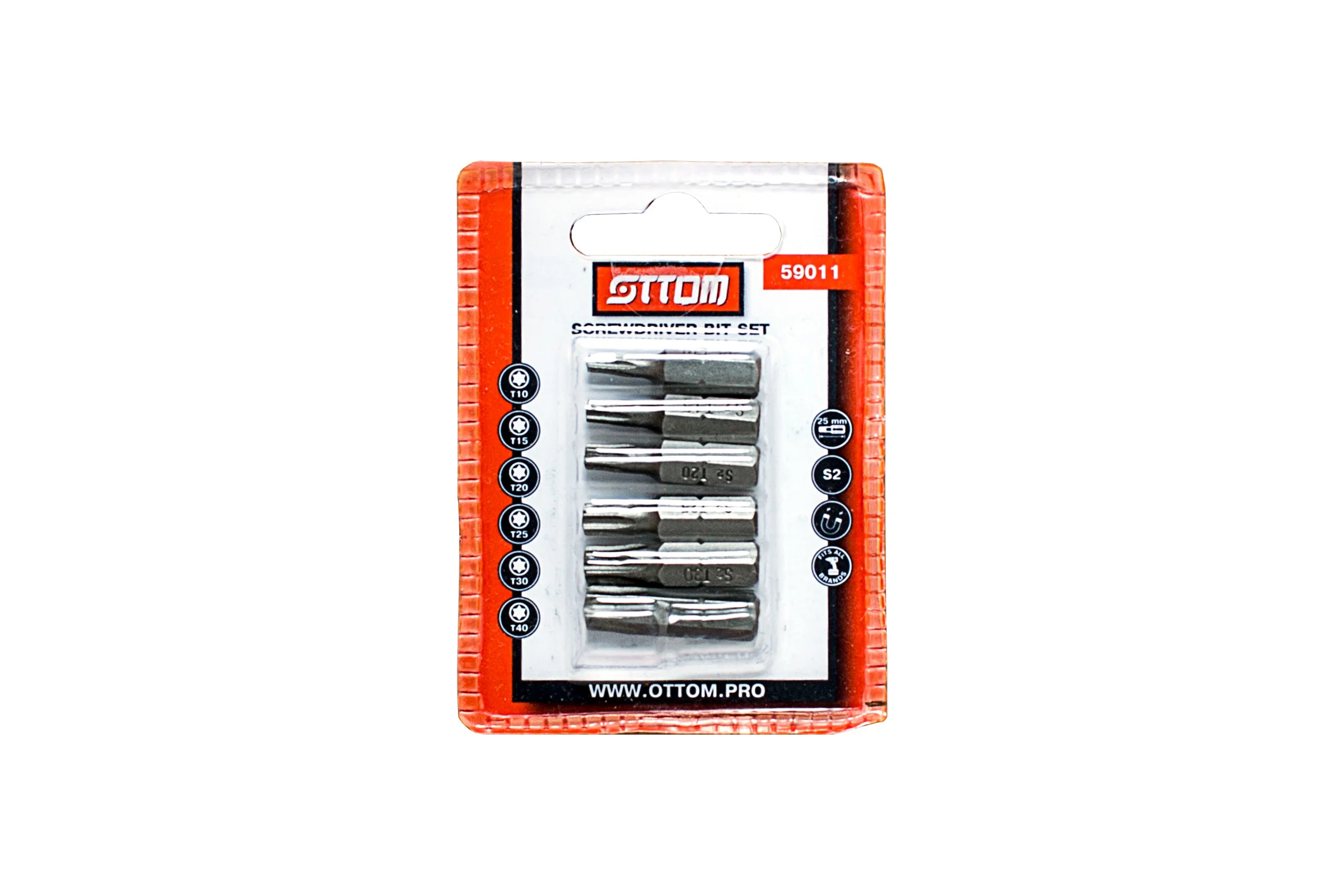 Набор бит TORX (6 шт, S2) OTTOM 59011