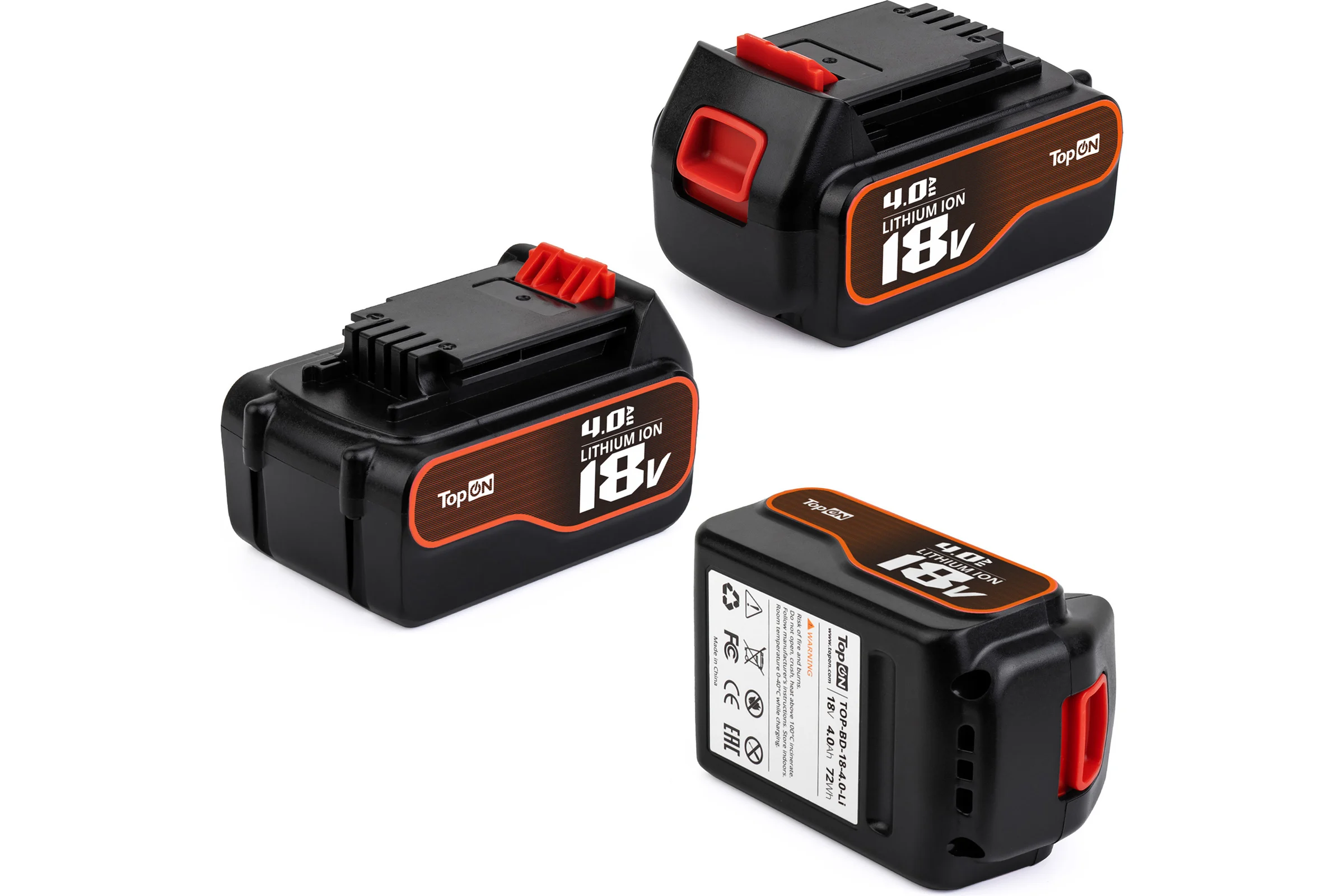 Аккумулятор для электроинструмента Black & Decker TopOn 18V 4.0Ah Li-Ion TOP-PTGD-BD-18-4.0-Li TOP-BD-18-4.0-Li