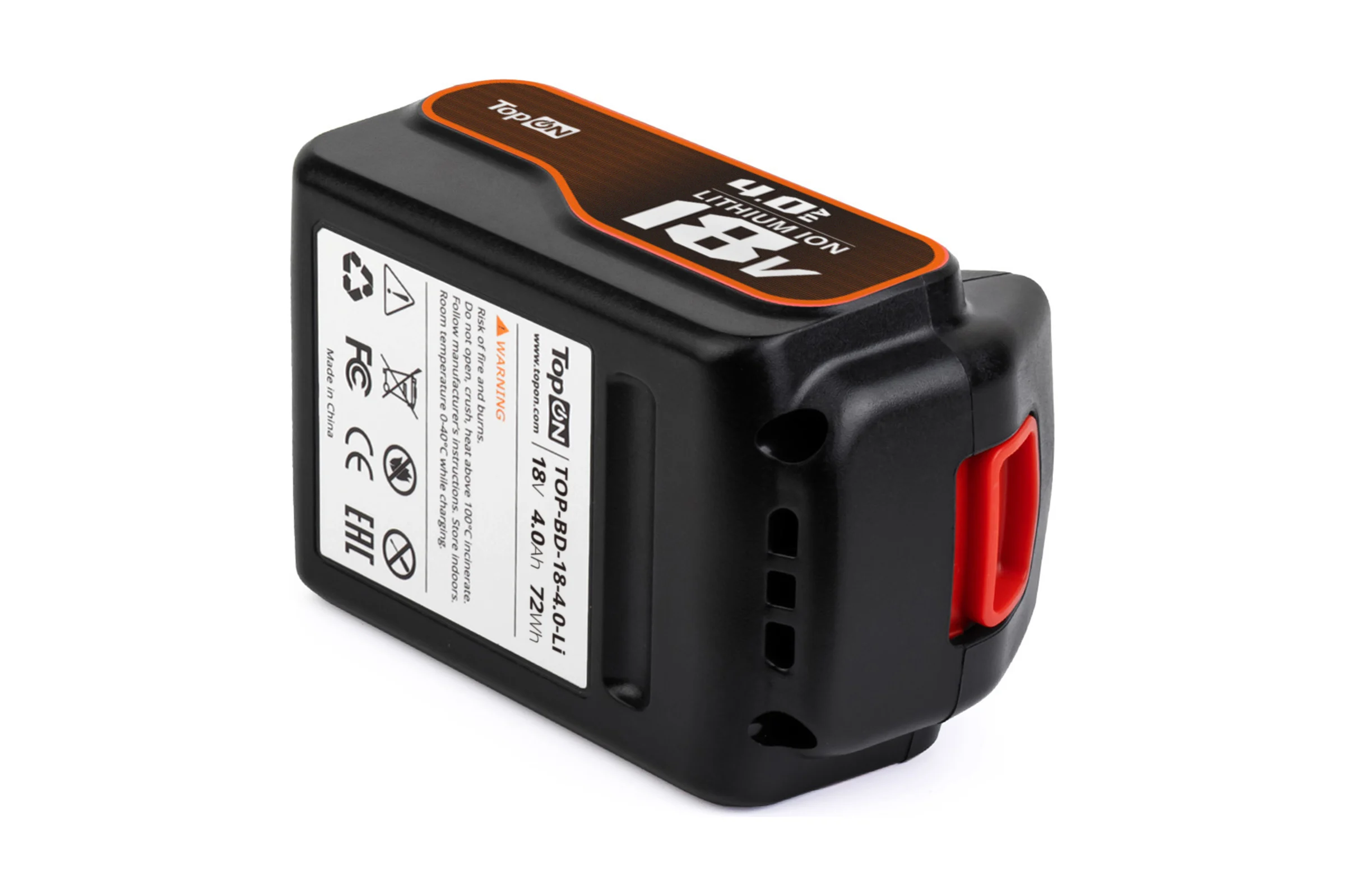 Аккумулятор для электроинструмента Black & Decker TopOn 18V 4.0Ah Li-Ion TOP-PTGD-BD-18-4.0-Li TOP-BD-18-4.0-Li