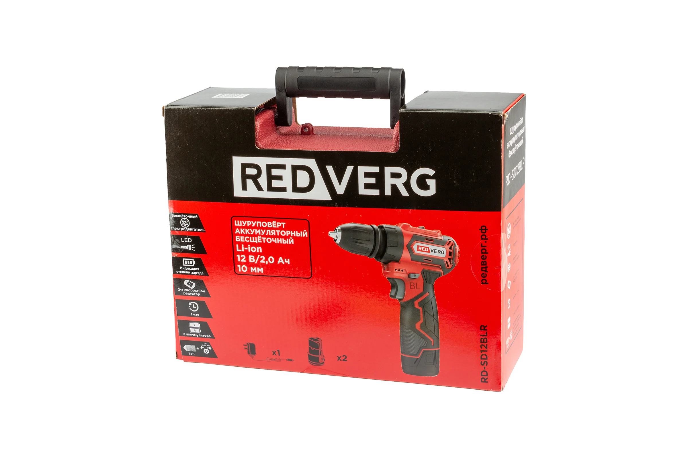 Шуруповерт аккумуляторный бесщеточный REDVERG RD-SD12BLR со сменным патроном 6680699