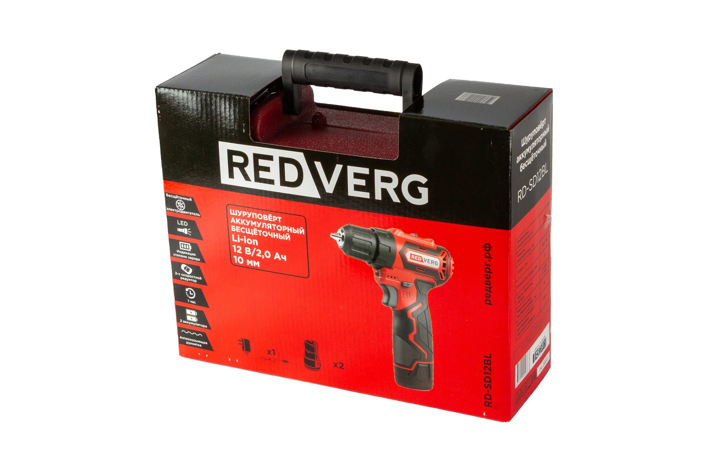 Шуруповерт аккумуляторный бесщеточный REDVERG RD-SD12BL 6679855