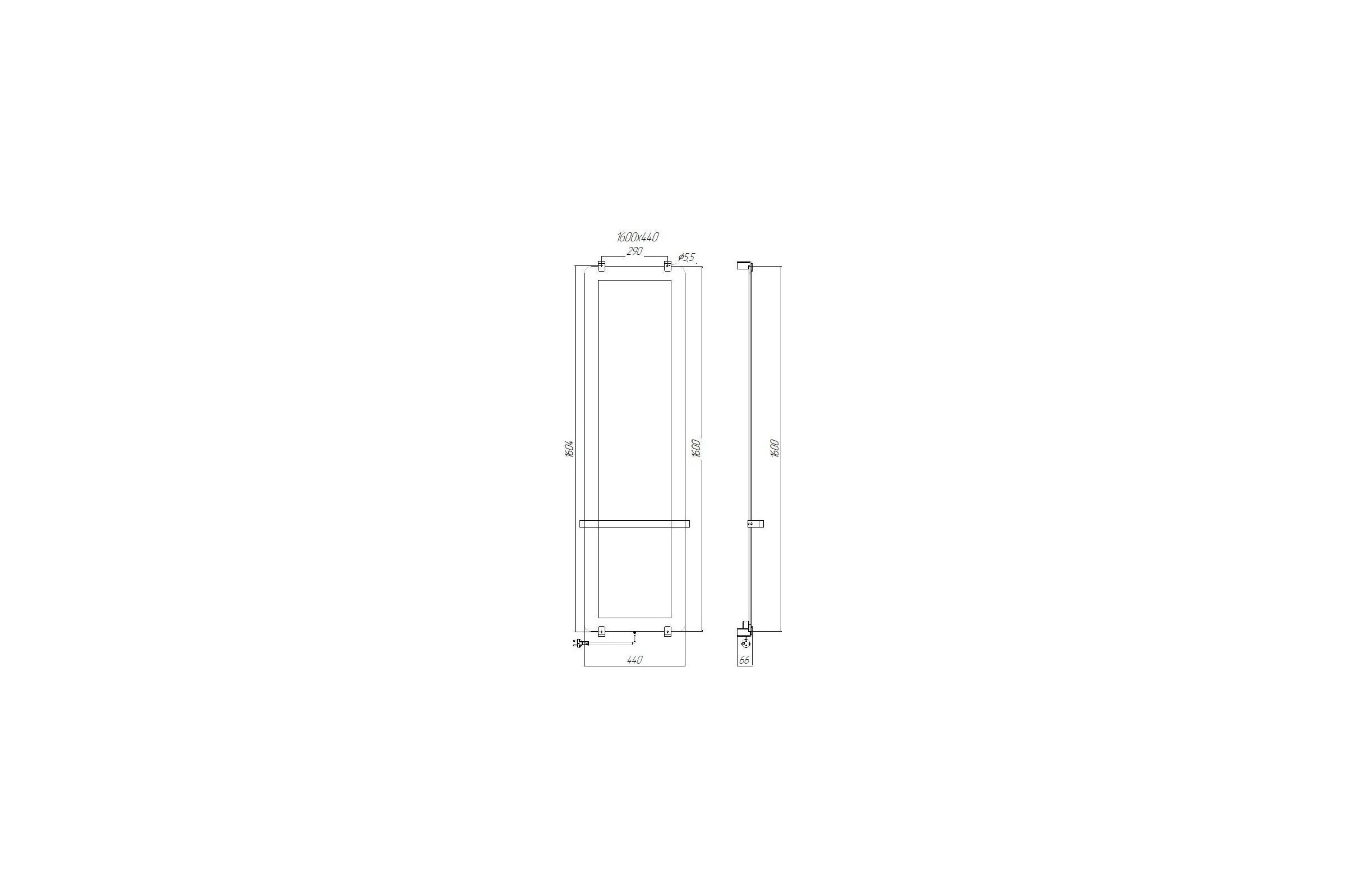 Полотенцесушитель электрический ALLEN BRAU INFINITY, зеркало 1600x440мм 8.21005.GL 275621 00275621