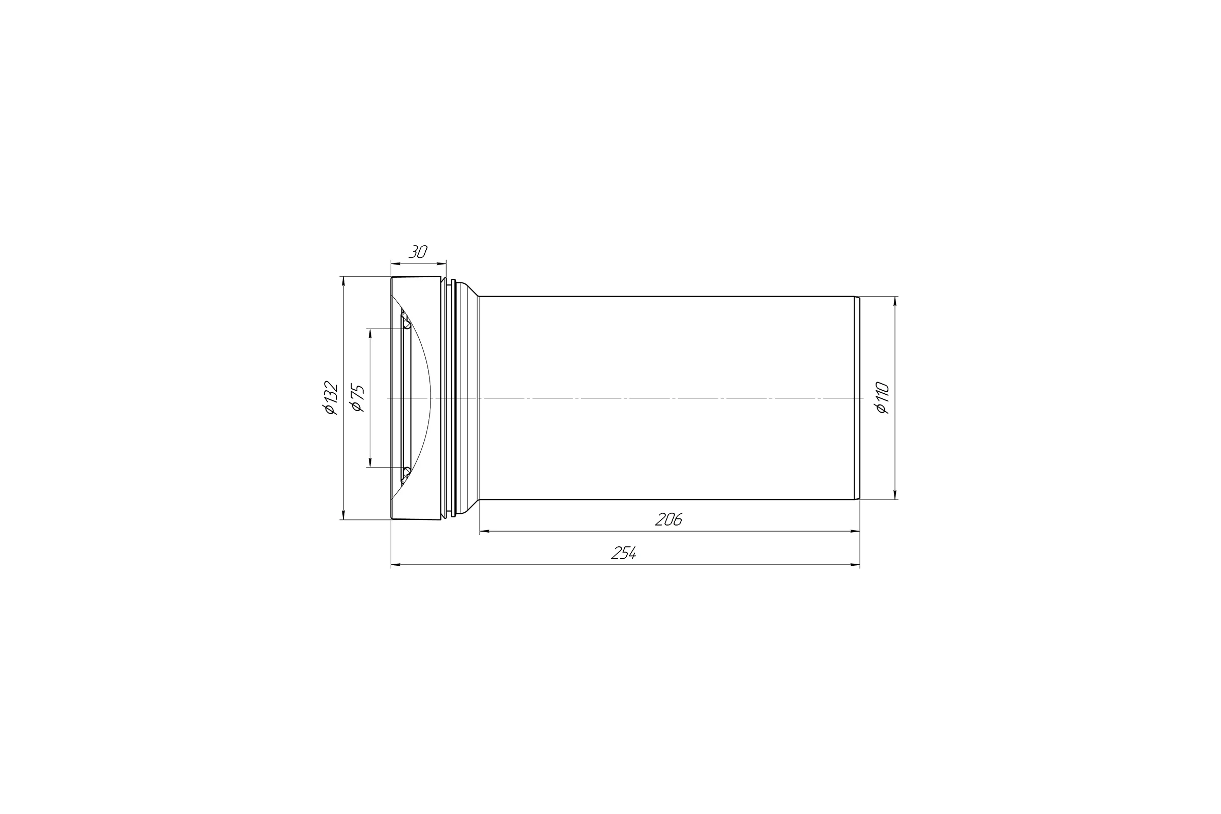 Труба фановая прямая АНИ Пласт 250 W1220