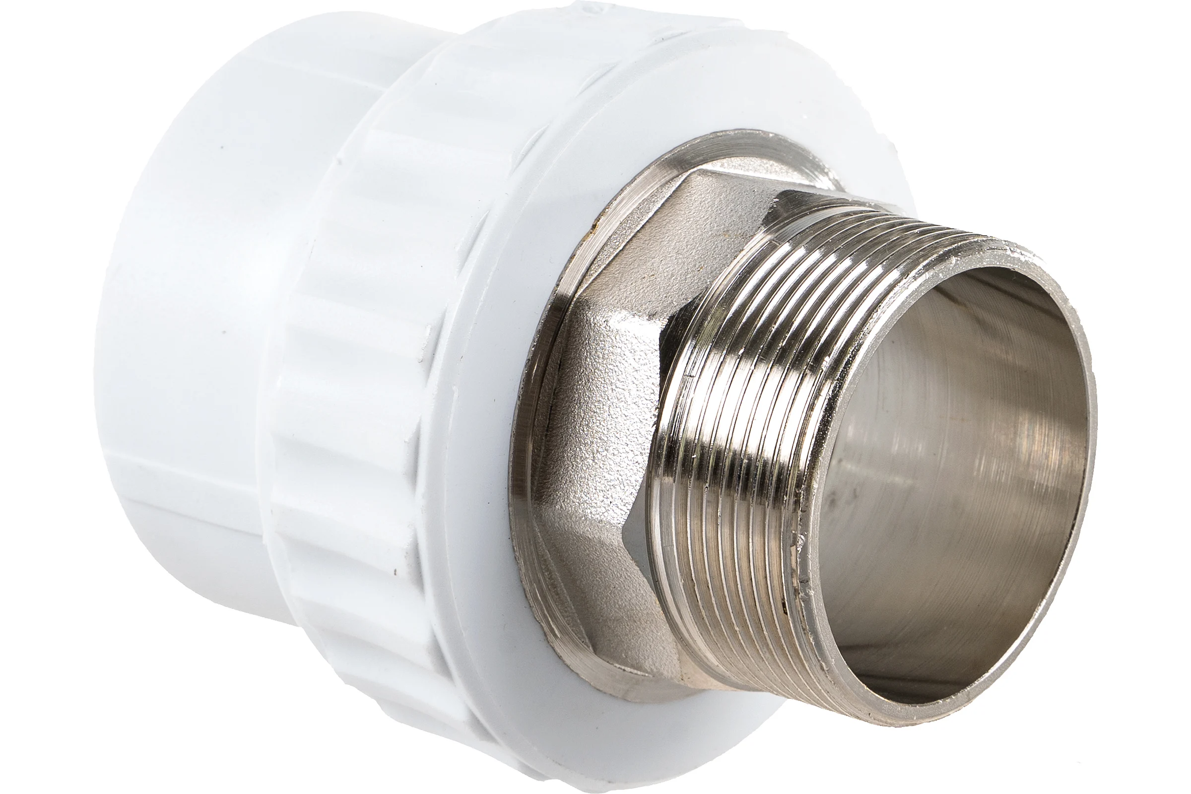 Комбинированная муфта VALFEX PP-R белая, под ключ, 63х2 дюйма НР 10135063 127-0254