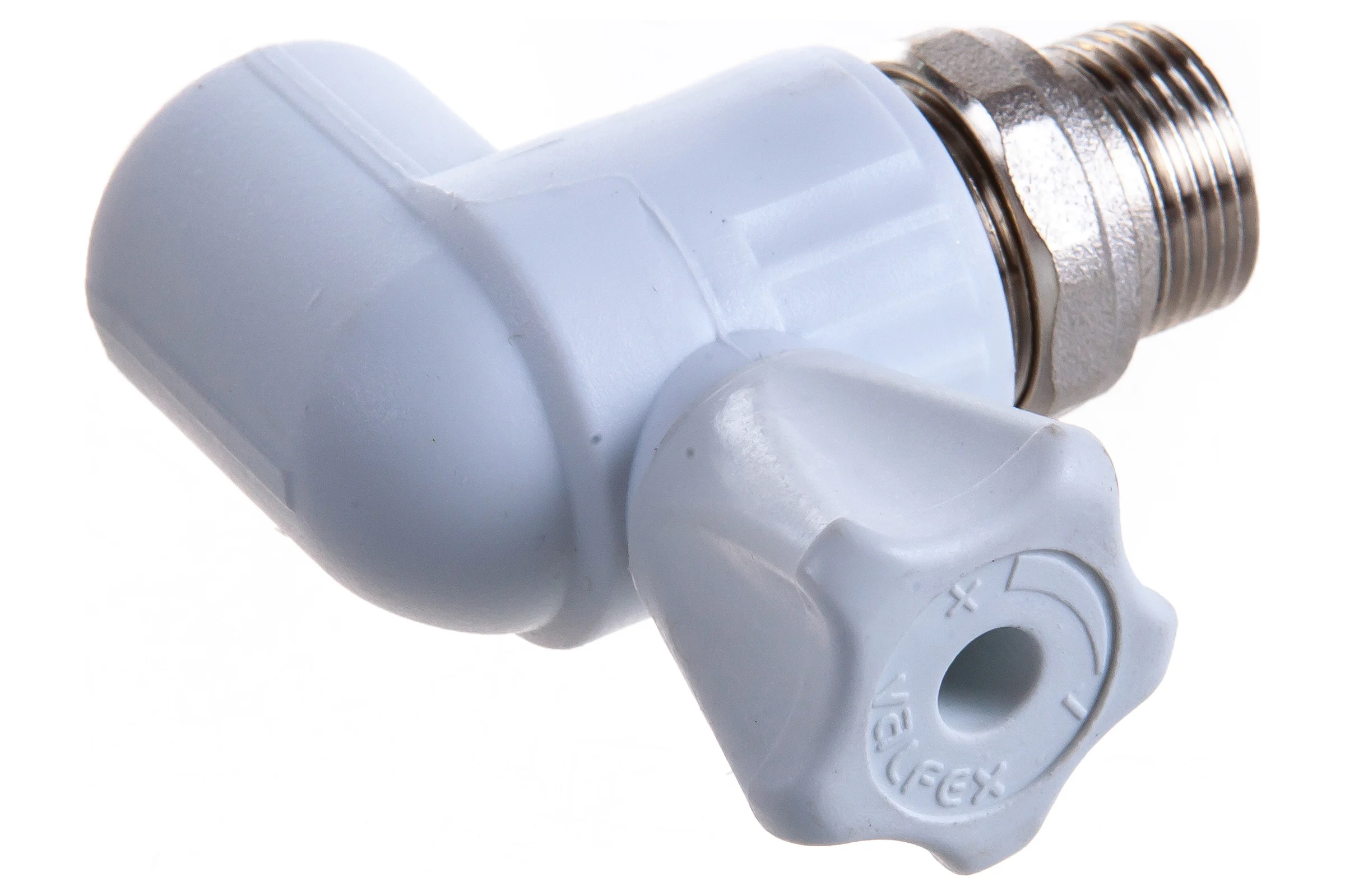 Шаровый кран VALFEX PP-R белый, 25х3/4 дюйма НР, угловой для радиатора 10148025 007-7678