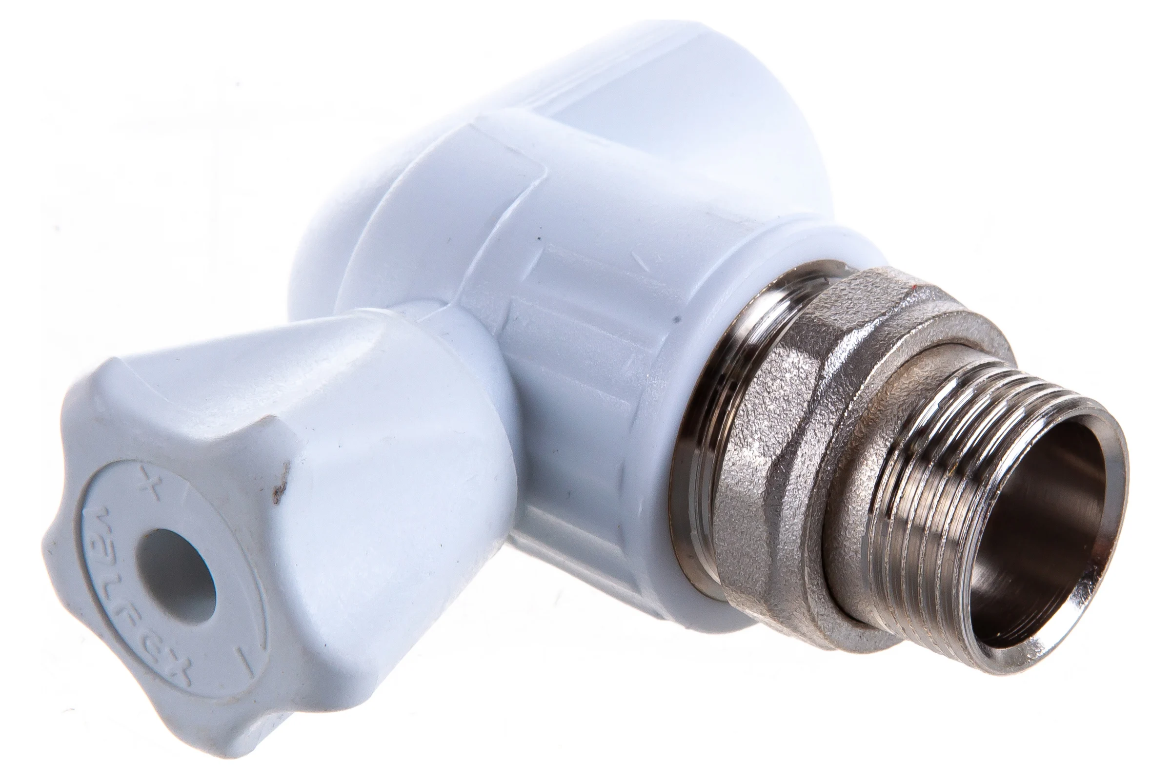Шаровый кран VALFEX PP-R белый, 25х3/4 дюйма НР, угловой для радиатора 10148025 007-7678