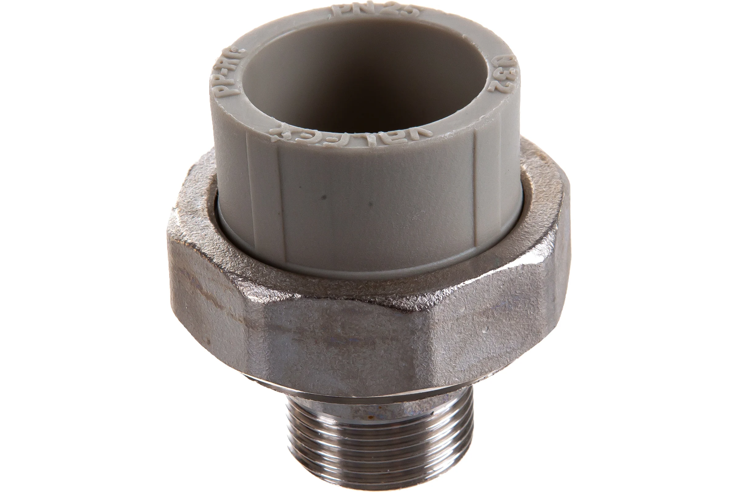 Комбинированная муфта VALFEX PP-R серая, разъем 32х3/4 дюйма НР 10156220Г 127-0347