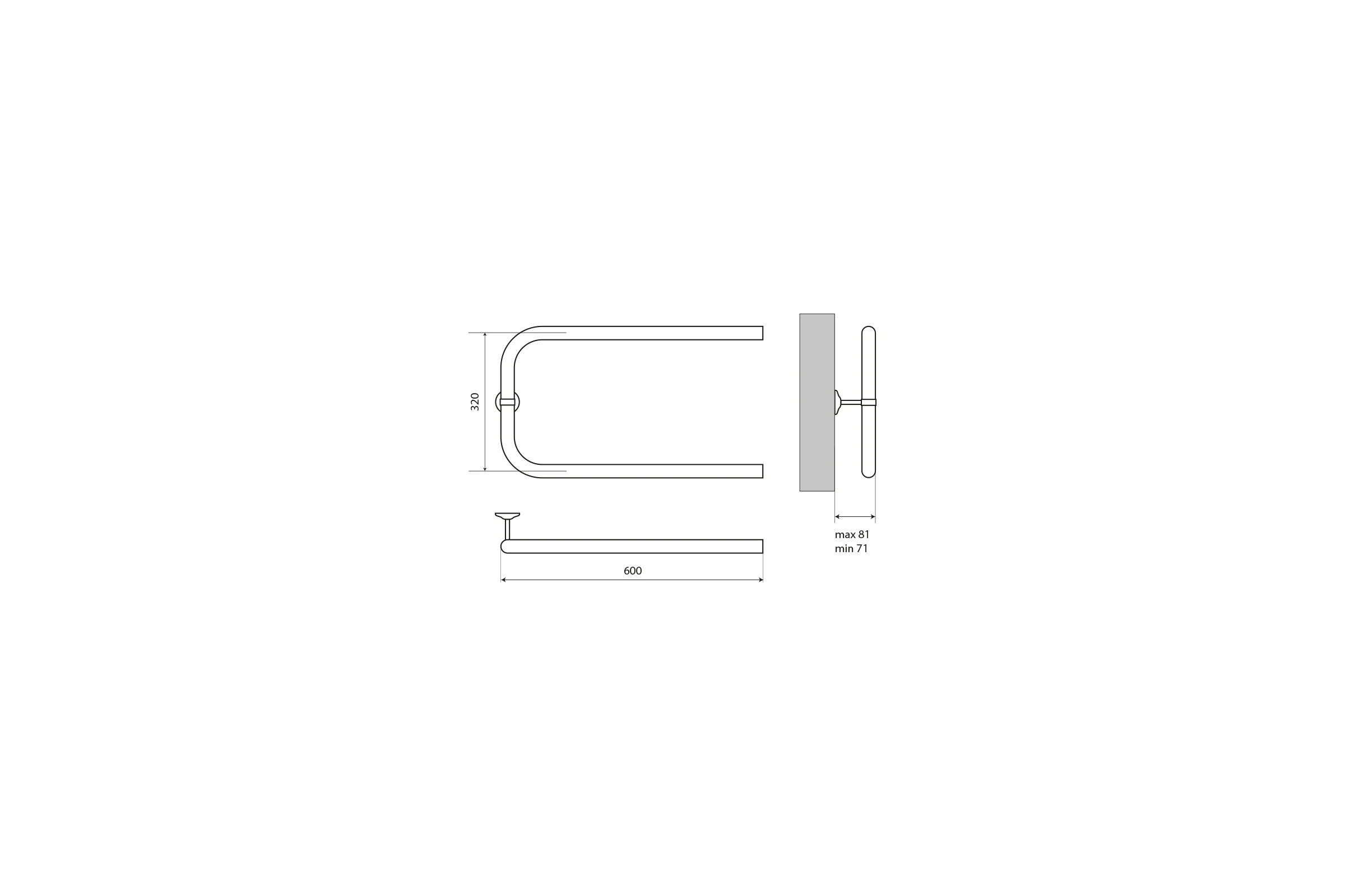 Полотенцесушитель Melodia della vita Moon 32x60 П-образный без кронштейна MTRMN3260 13412