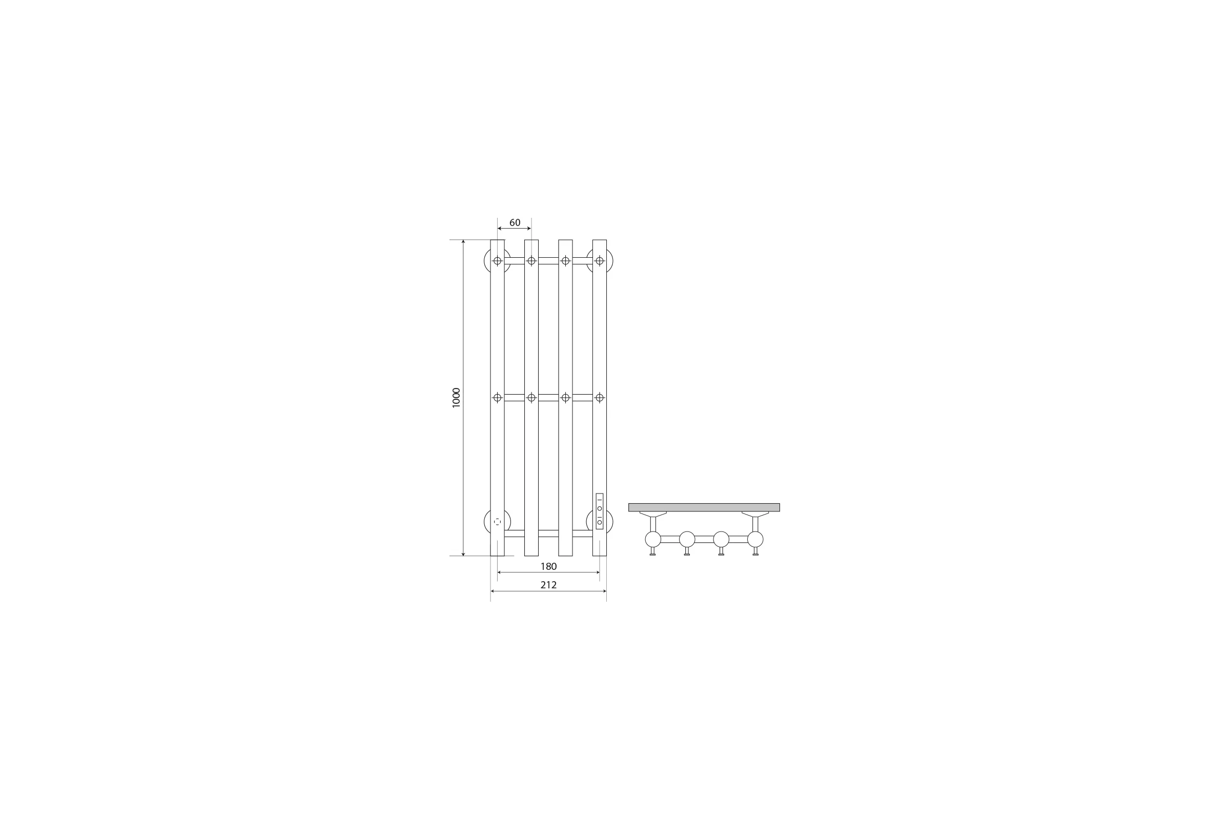 Полотенцесушитель Melodia della vita Blues Electro Ferrum 100x21 П4 8 крючков MTRBEF10021wt белый 18300