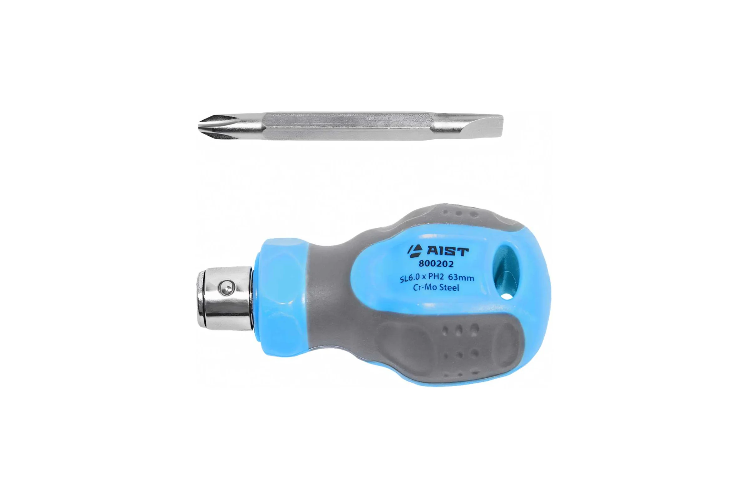 Комбинированная отвертка AIST SL6 PH2 двухсторонняя короткая 800202 00-00003391