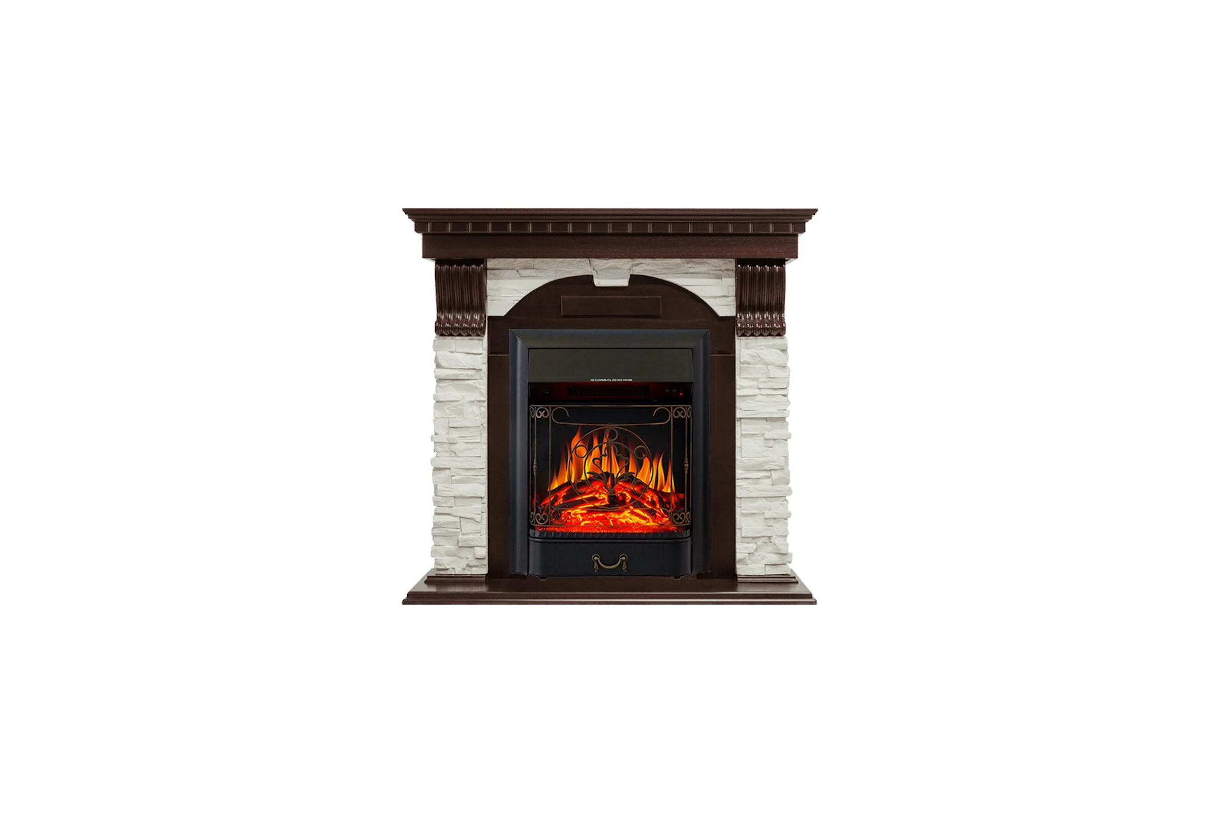 Каминокомплект Royal Flame Dublin арочный сланец белый (темный дуб) портал и очаг majestic fx black 64948580