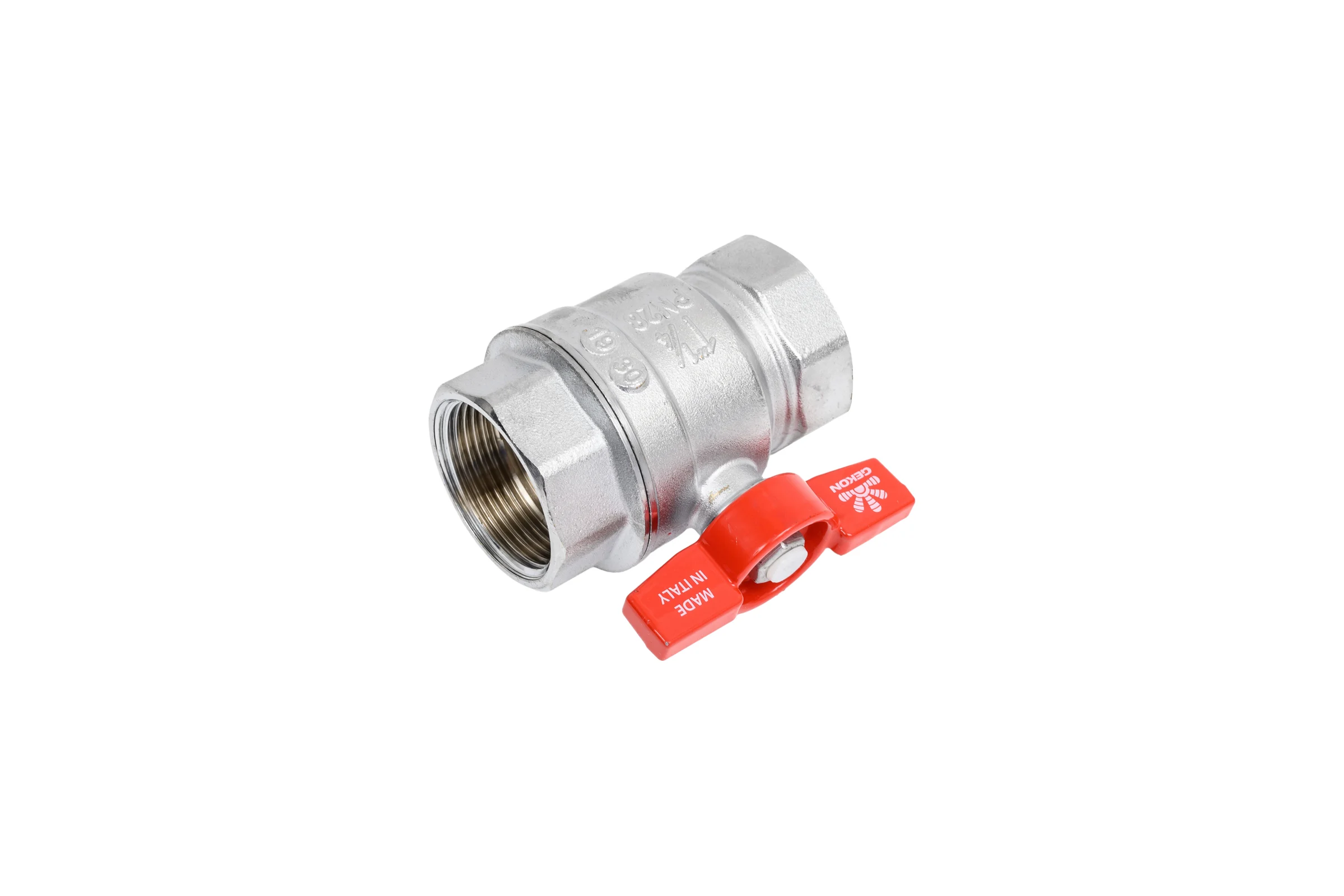 Шаровой кран GEKON хром, с вн./вн. резьбой 1 1/4", ручка-бабочка. GK 551 114