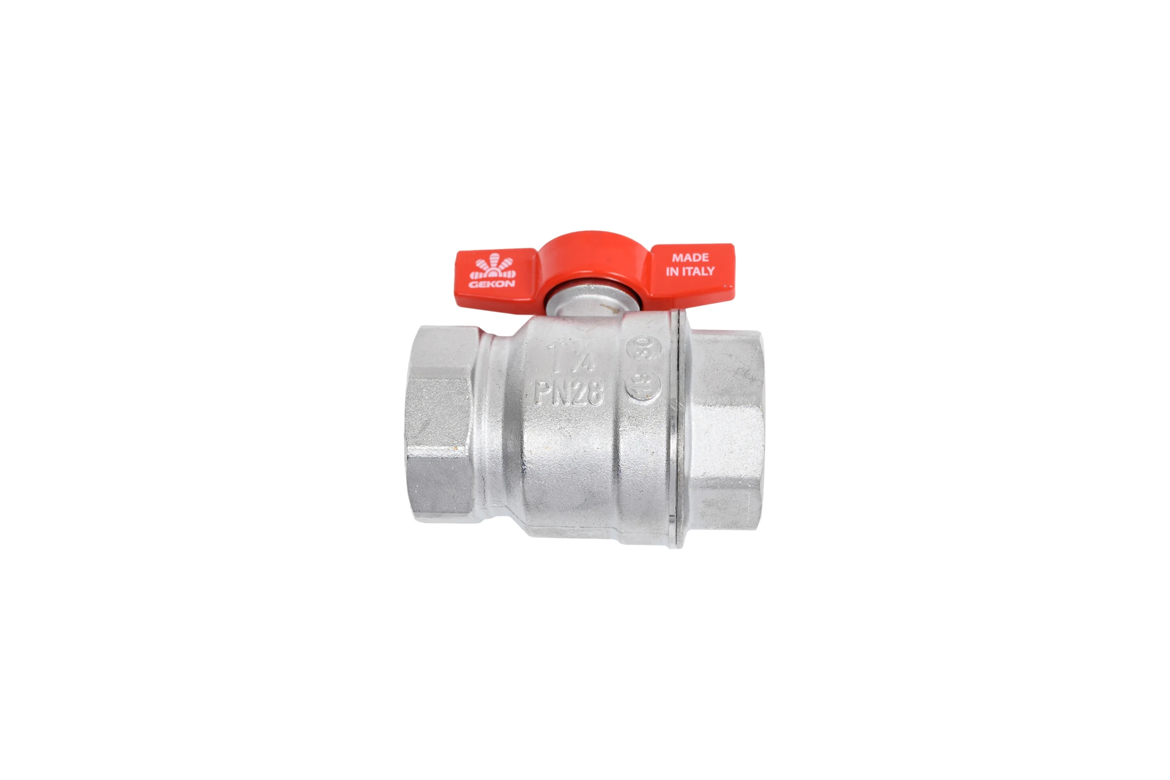 Шаровой кран GEKON хром, с вн./вн. резьбой 1 1/4", ручка-бабочка. GK 551 114