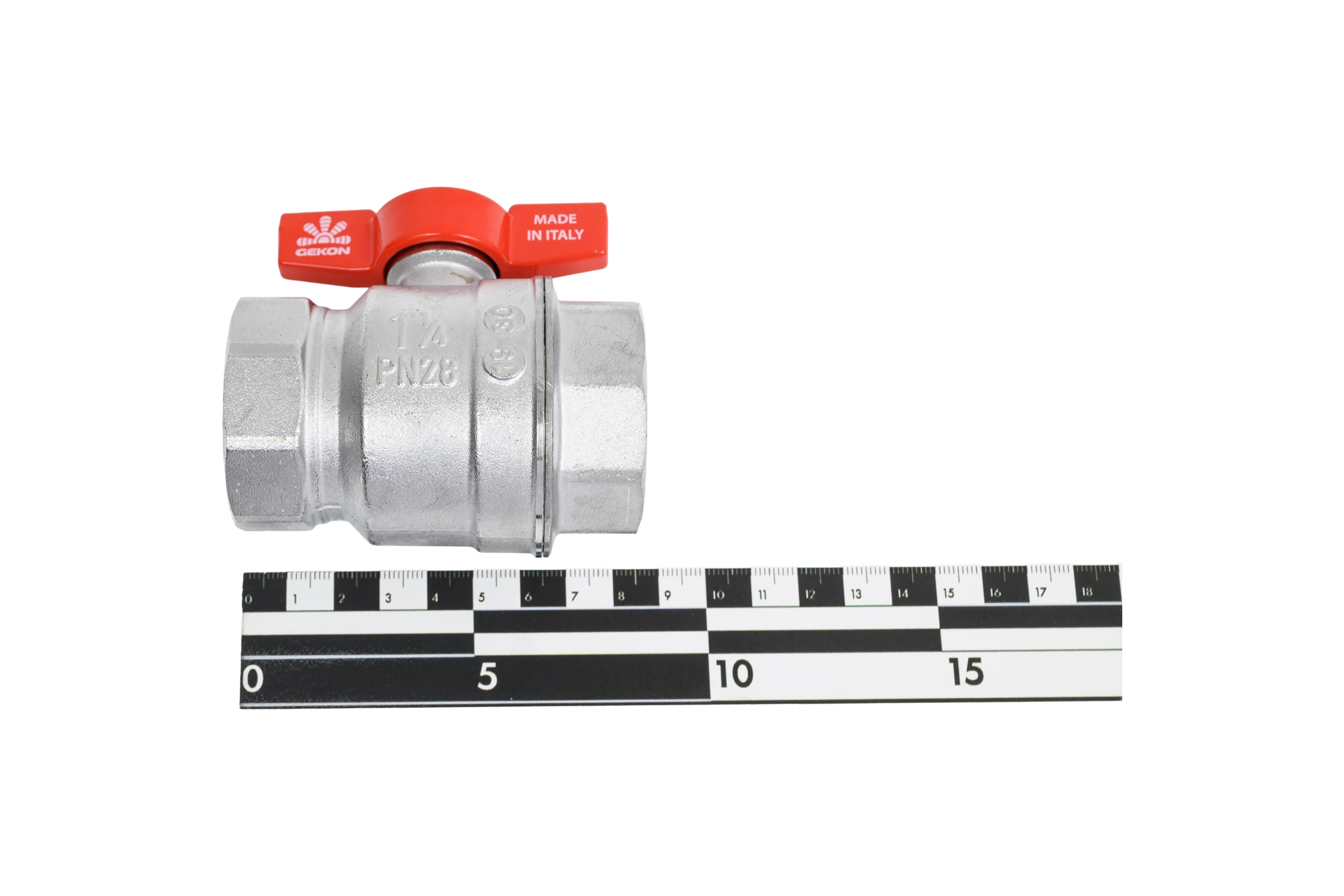 Шаровой кран GEKON хром, с вн./вн. резьбой 1 1/4", ручка-бабочка. GK 551 114