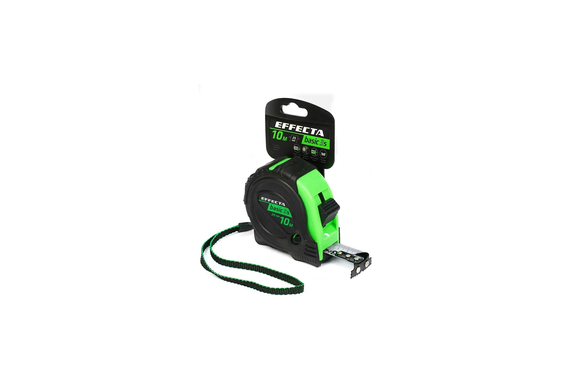 Рулетка с магнитом EFFECTA Basic 3S 10 м, 25 мм, 3 стопа 571025S