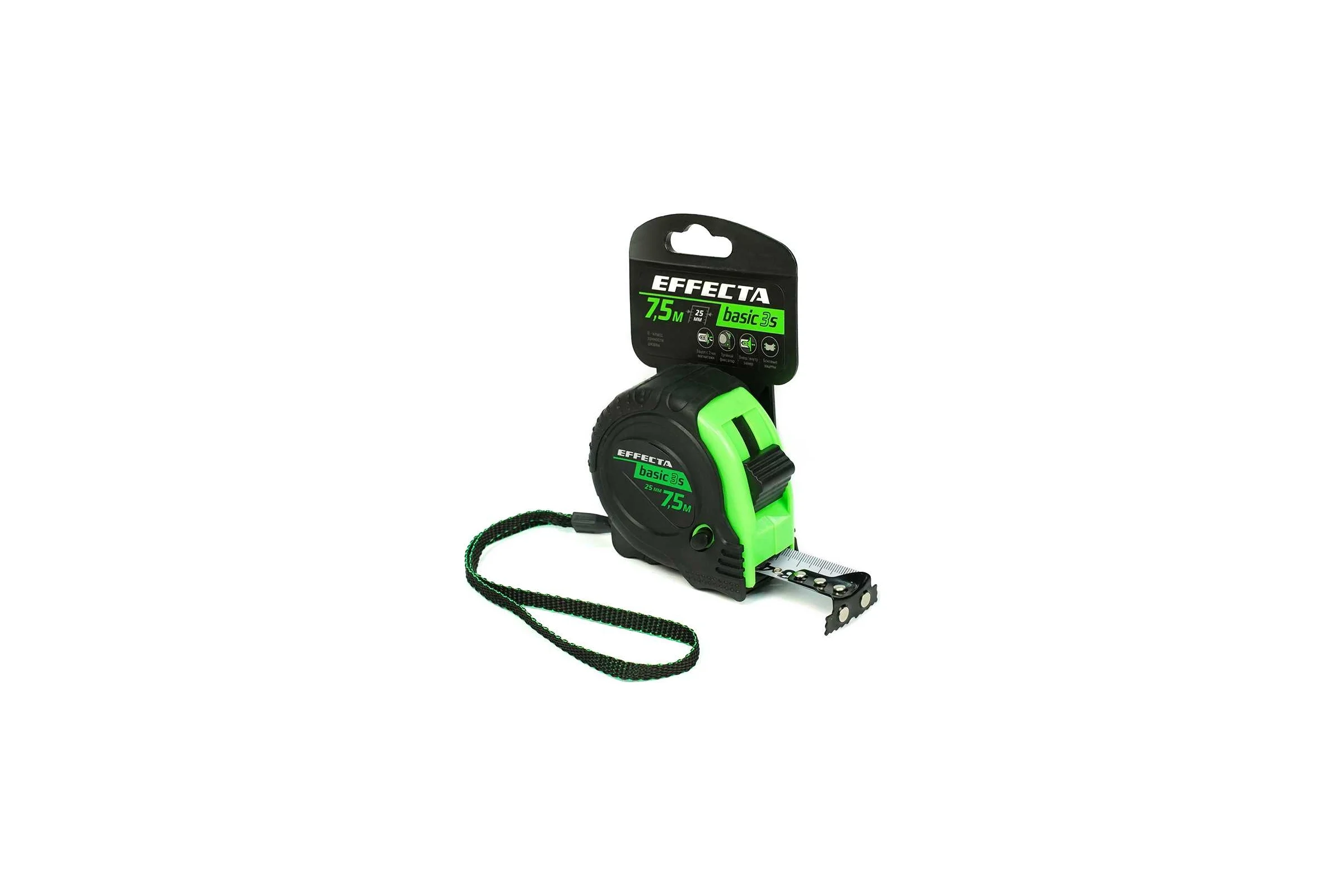 Рулетка с магнитом EFFECTA Basic 3S 7.5 м, 25 мм, 3 стопа 577525S