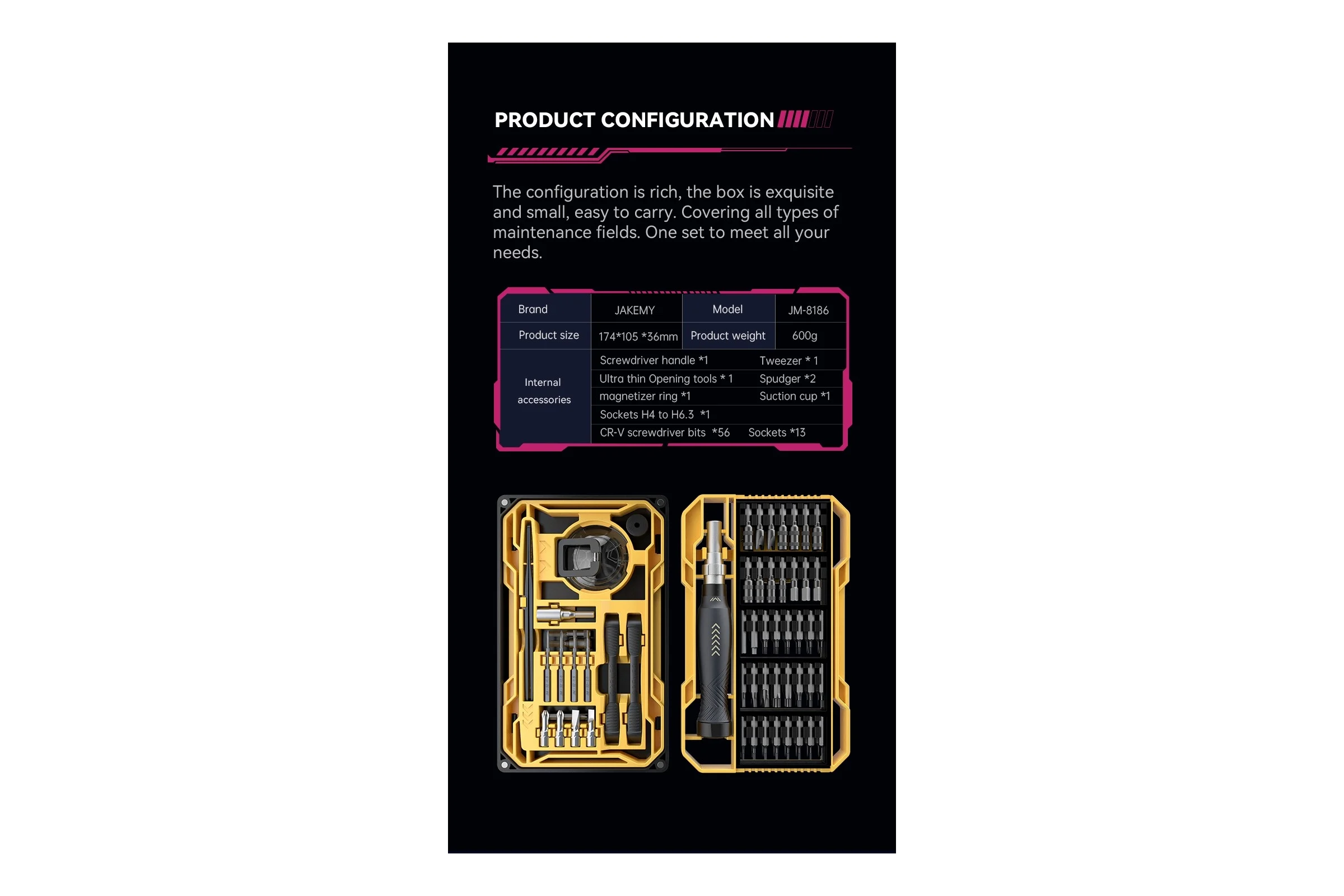 Набор инструментов Jakemy 83 предмета JM-8186B