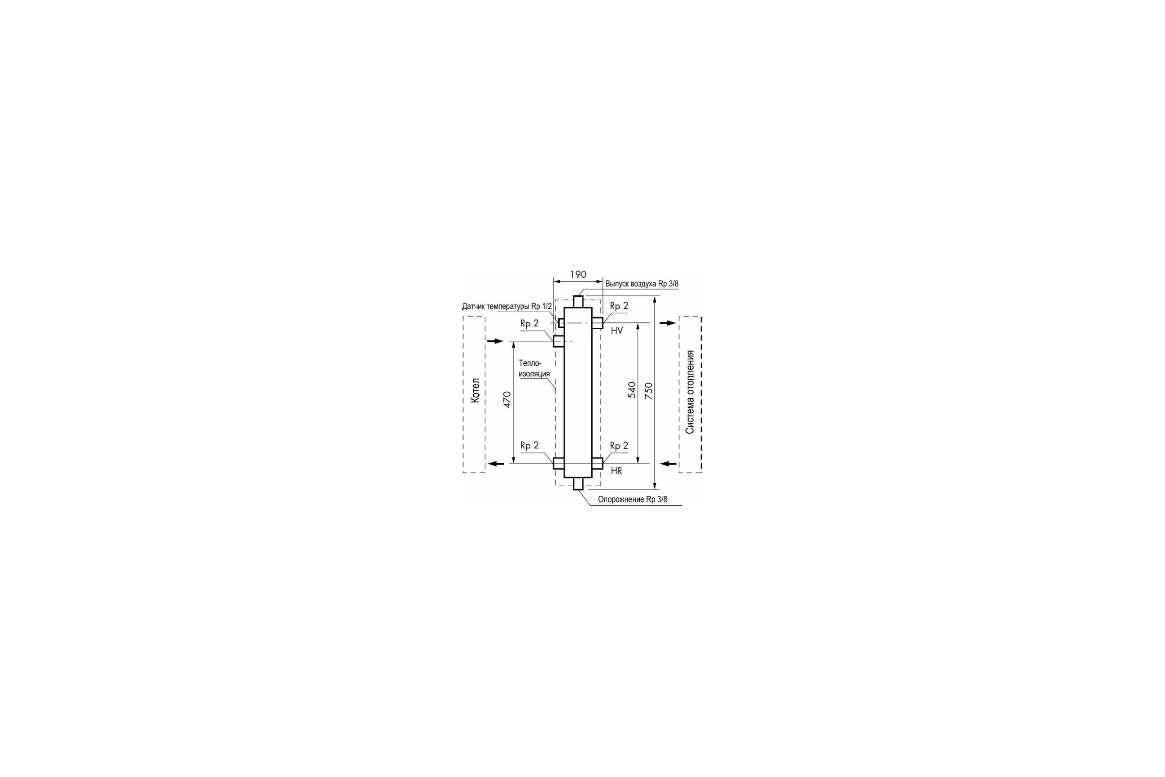 Гидравлический разделитель Vaillant WH 95 306721 RAN30F19N7FG40