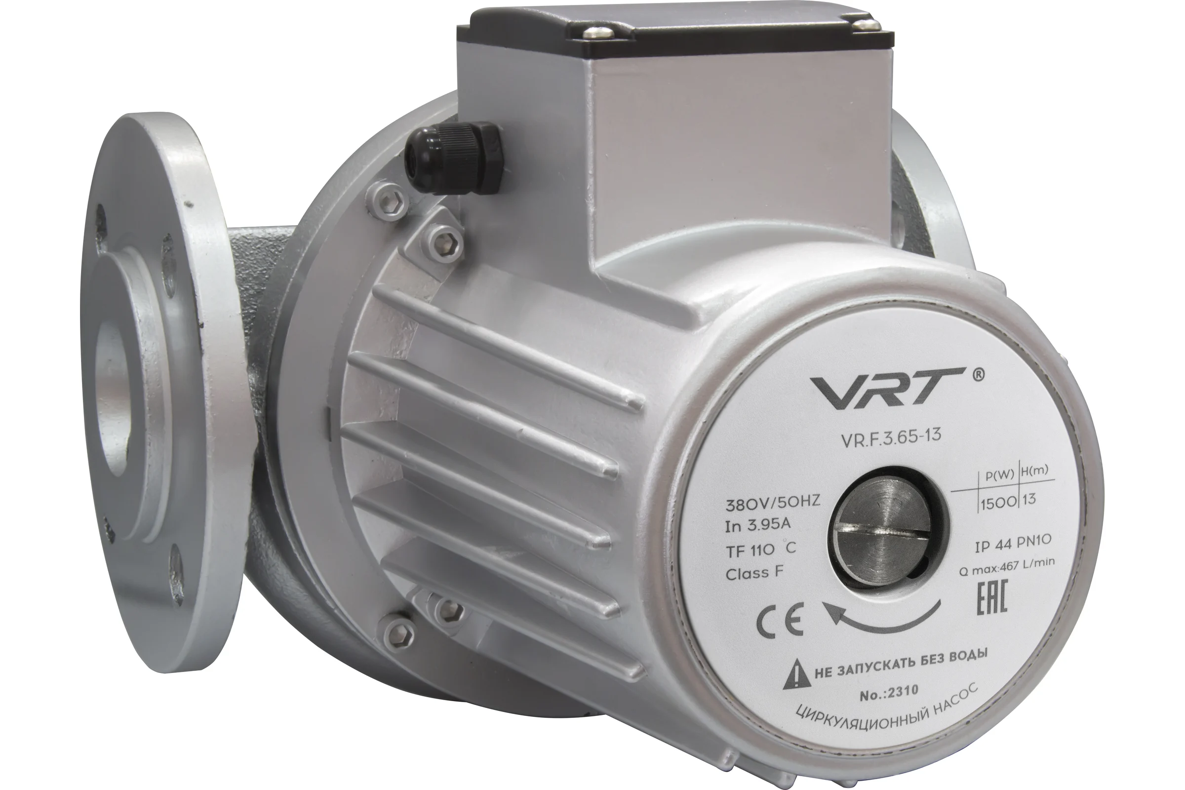 Насос циркуляционный VRT VR.F.3.65-13 с фланцевым соединием, 380 В, 1.5 кВт, 13 м, 28 куб/ч, с фланцами 552714