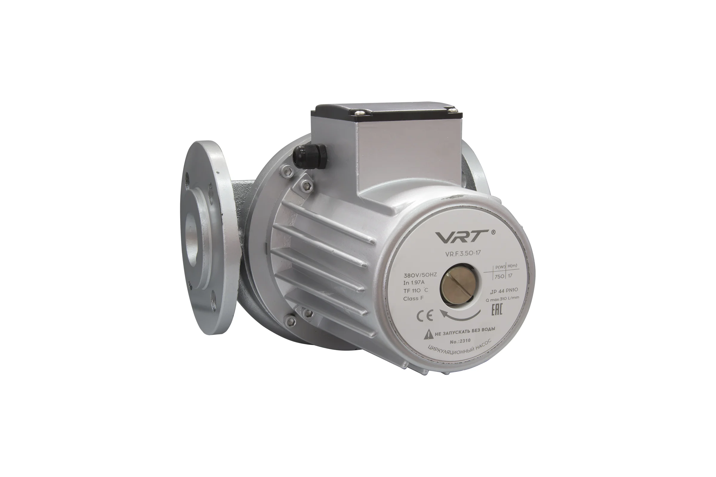 Насос циркуляционный VRT VR.F.3.50-17 с фланцевым соединением, 380 В, 0.75 кВт, 17 м, 18.6 куб/ч, с фланцами 552709