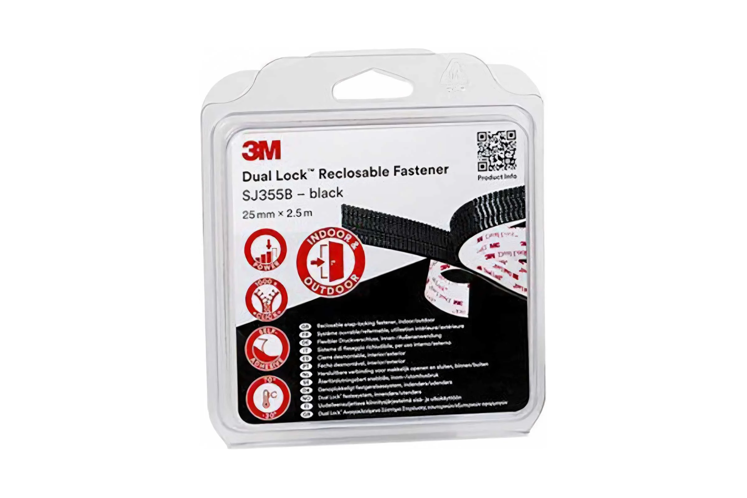 Многоразовая застёжка 3М Dual Lock SJ355B черная 25мм х 2.5м 7100149938
