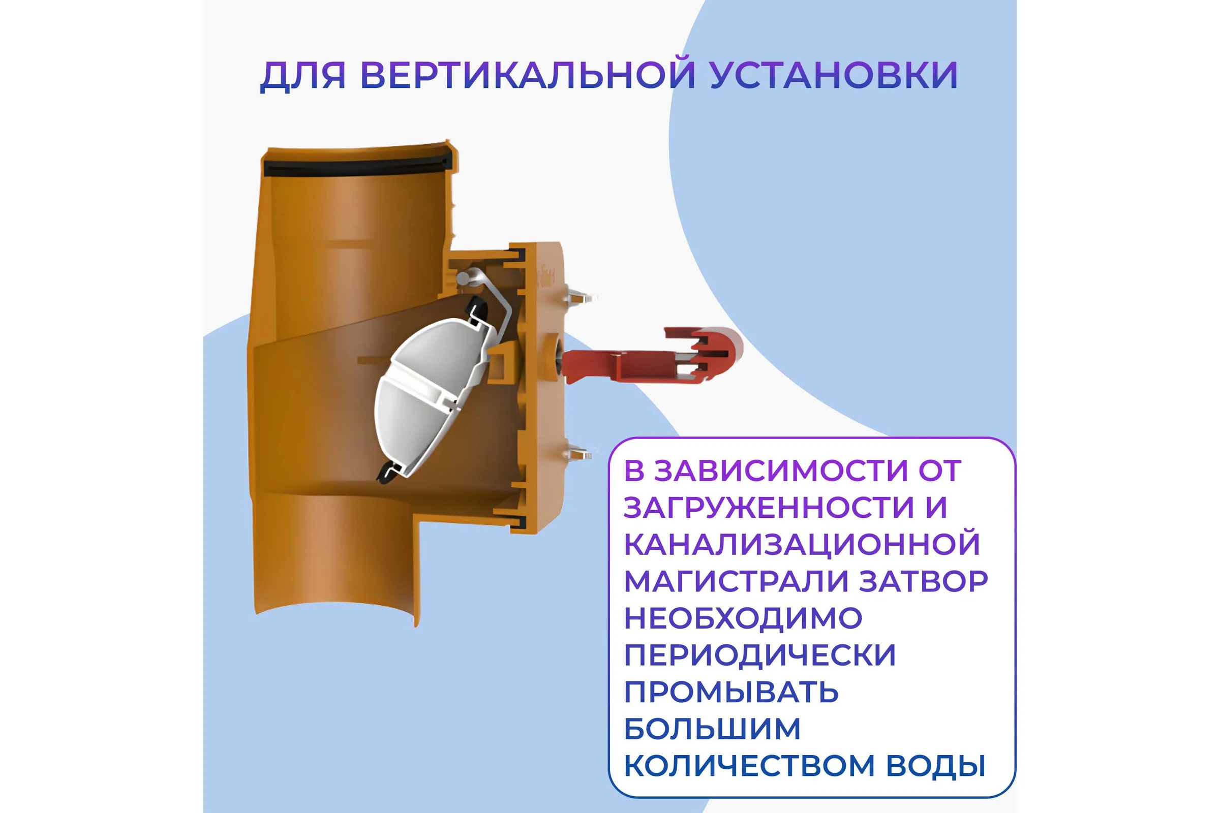 Обратный клапан Татполимер ПП 110 кирп. для вертикальной установки (с заслонкой из нержавеющей стали) ТП-85.100.В 55978