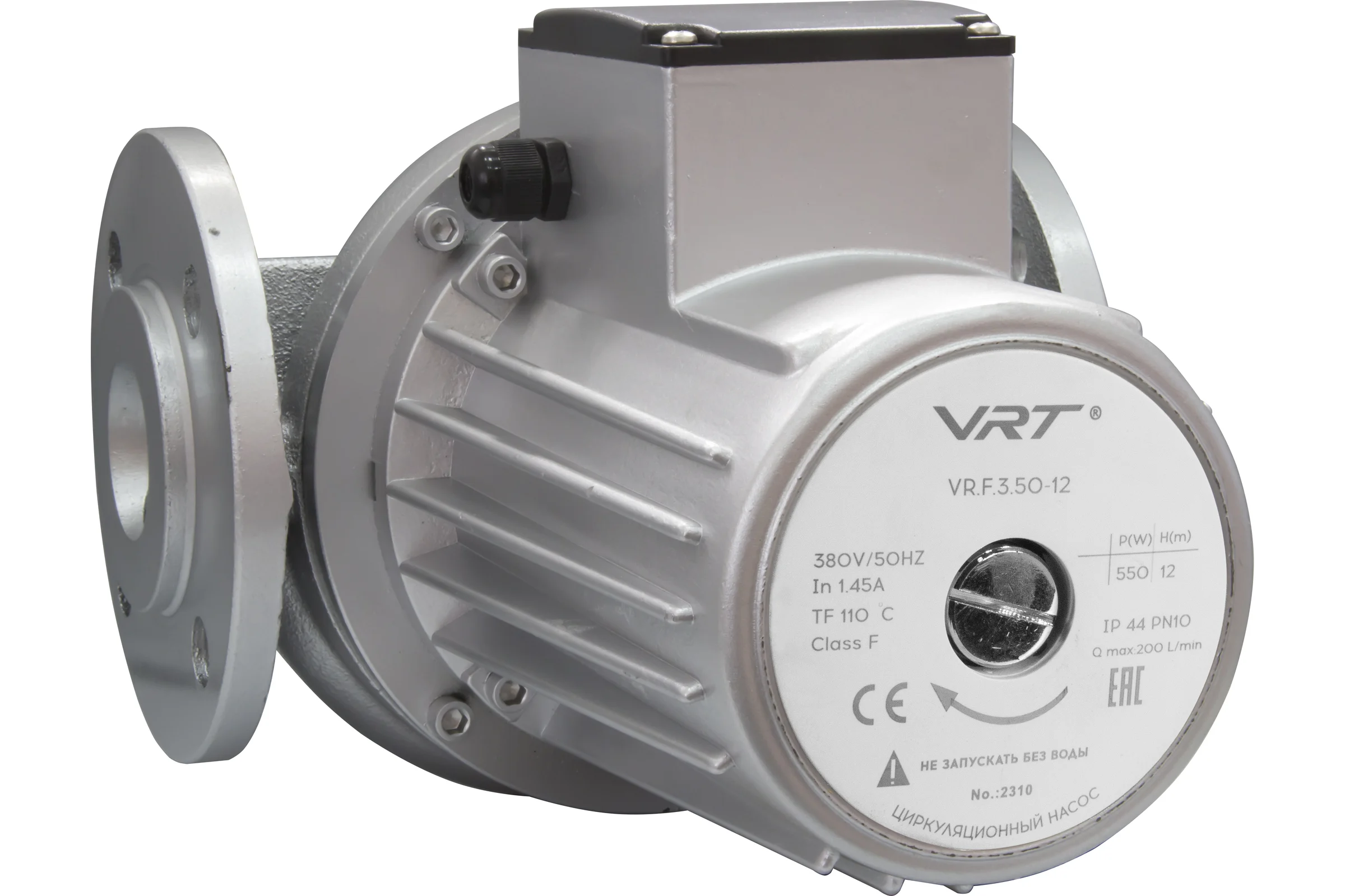 Насос циркуляционный VRT VR.F.3.50-12 с фланцевым соединием, 380 В, 0.55 кВт, 12 м, 12 куб/ч, с фланцами 552707