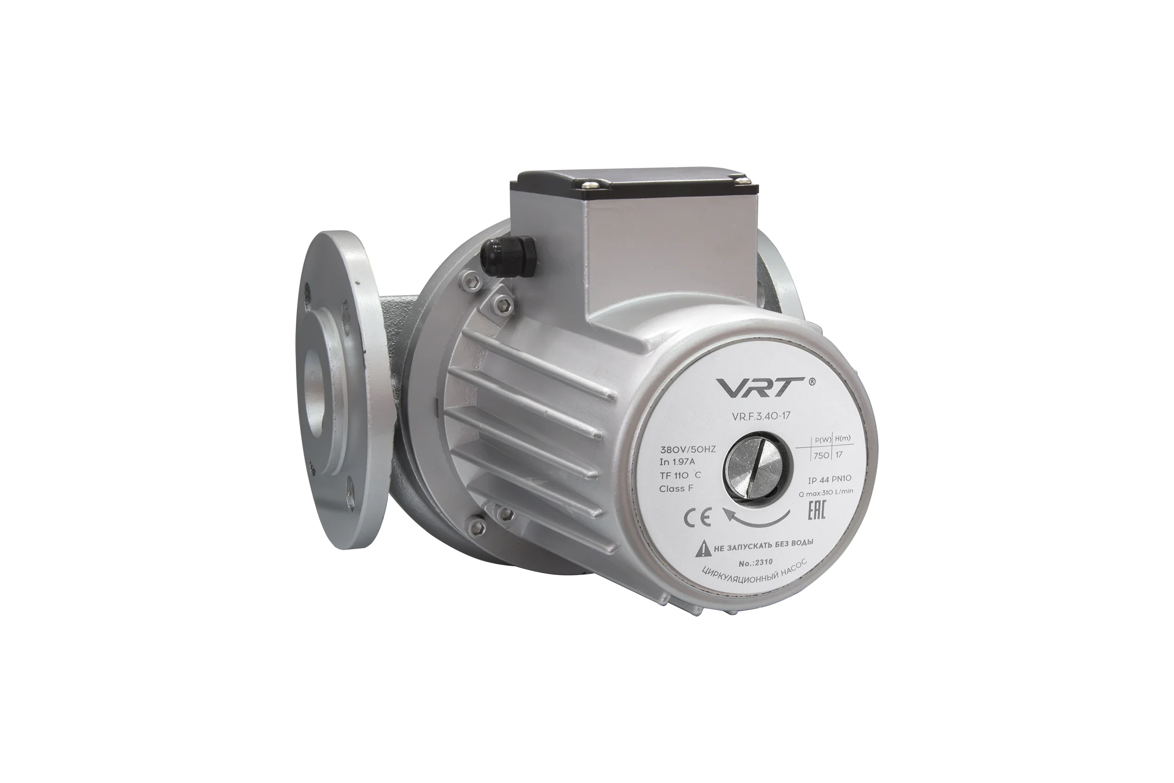 Насос циркуляционный VRT VR.F.3.40-17 с фланцевым соединием, 380 В, 0.75 кВт, 17 м, 18.6 куб/ч, с фланцами 552704