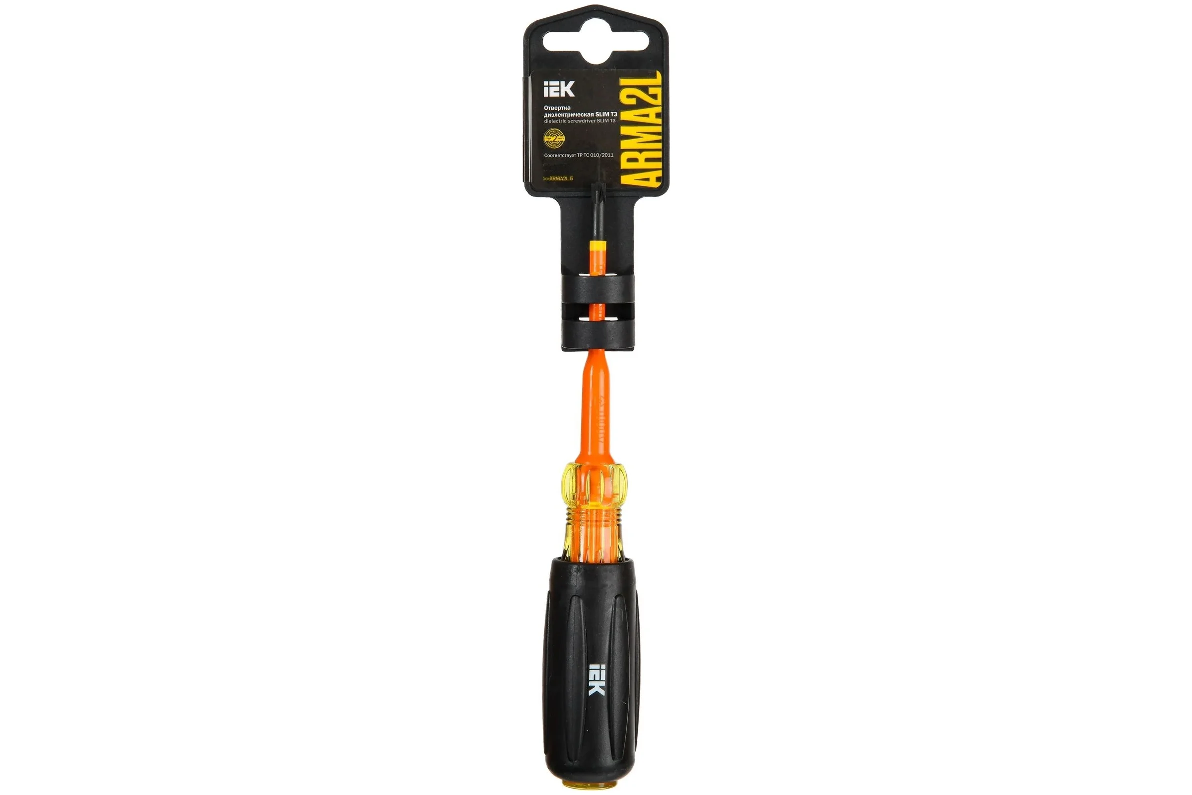 Диэлектрическая отвертка IEK Arma2l 5 SLIM PH/SL1х80 Т3 A2L5-SC31-T3-HS-10-080