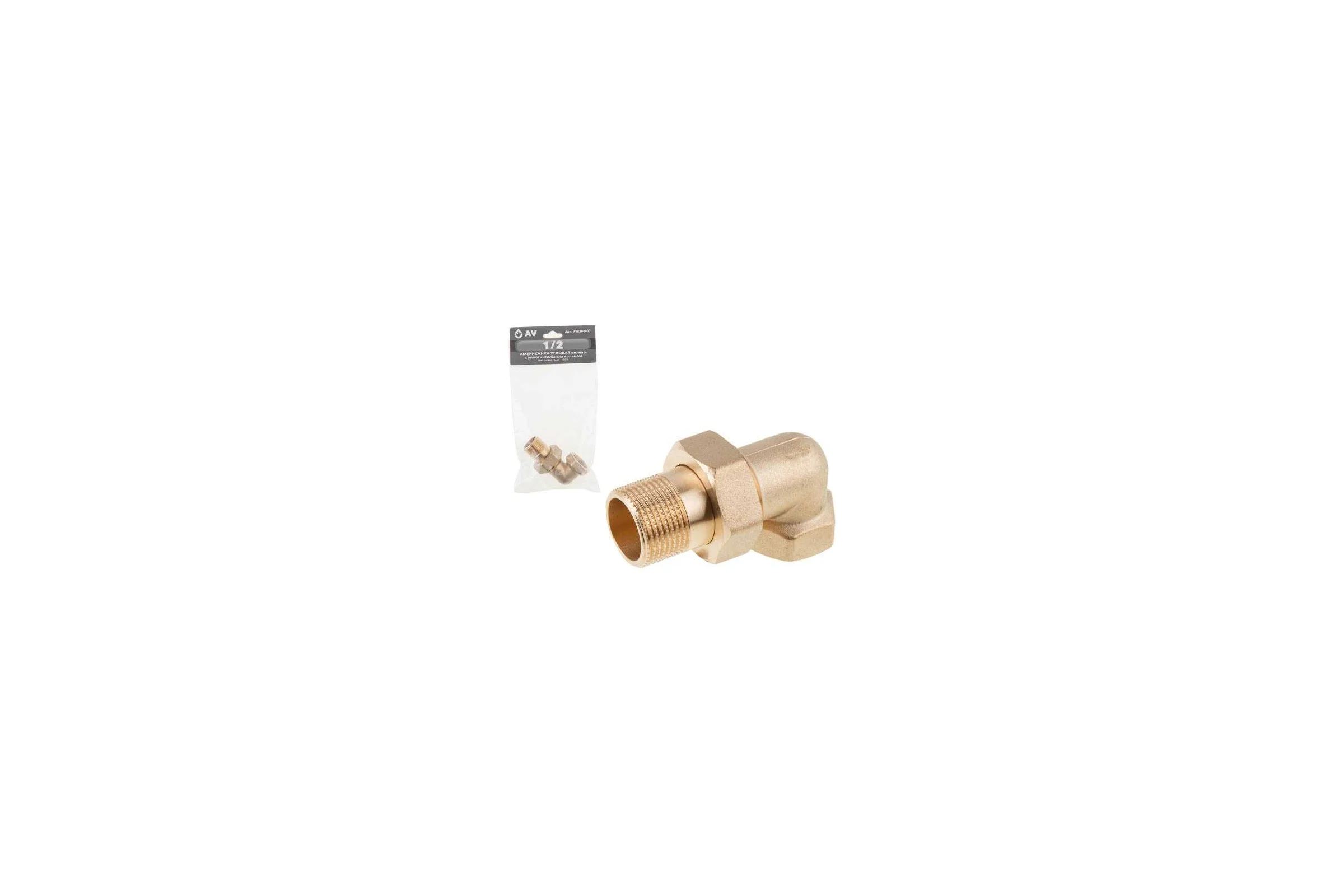 Американка угловая AV Engineering вн-нар, 1/2", с уплотнительным кольцом AVE308007