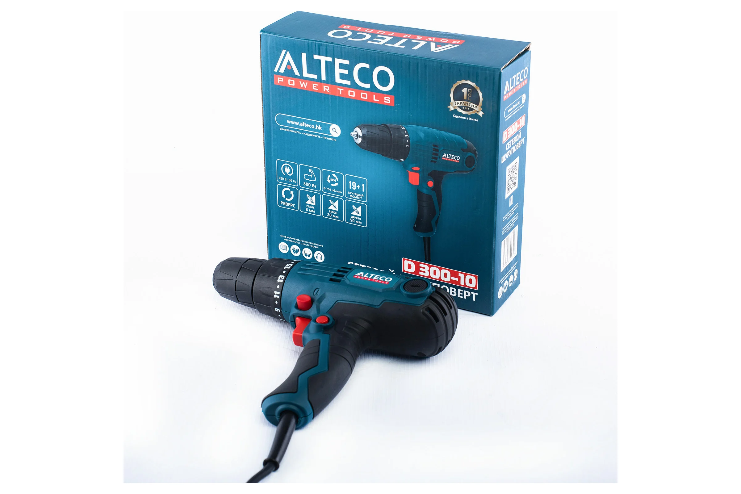 Сетевая дрель-шуруповёрт Alteco D 0327 D 300-10 27458