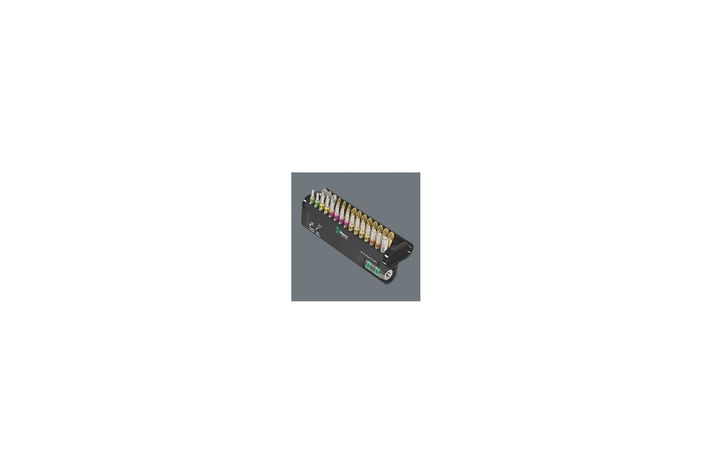 Набор бит с битодержателем Rapidaptor, для работ по дереву Bit-Check 30 Wood TORX HF 1 SB 30 предметов, 1/4", C6.3, PH / PZ / TX HF WERA WE-057437