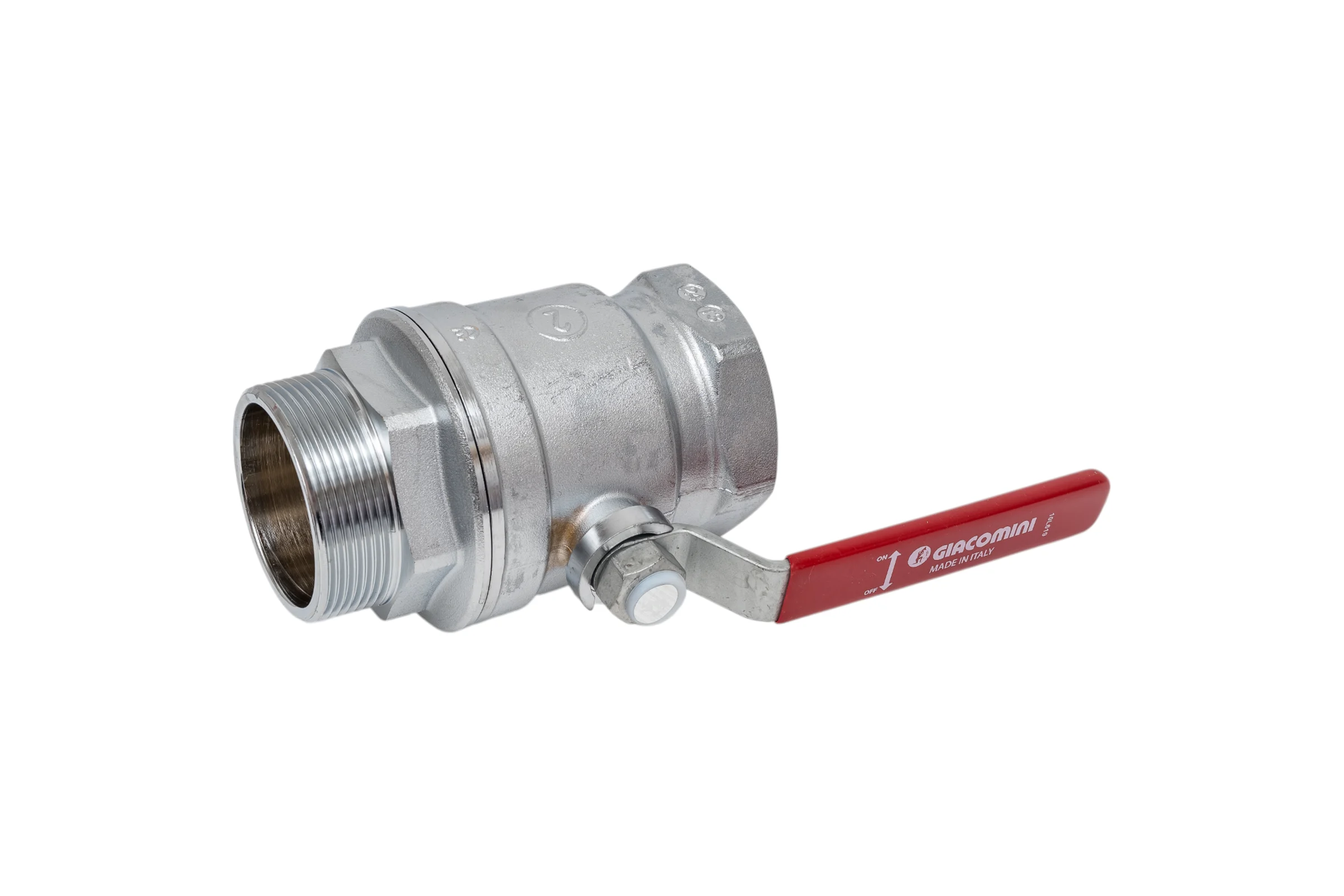 Шаровой кран Giacomini латунь хром R254DL 50 Ру35 ВР/НР рычаг R254LX008 007-0906