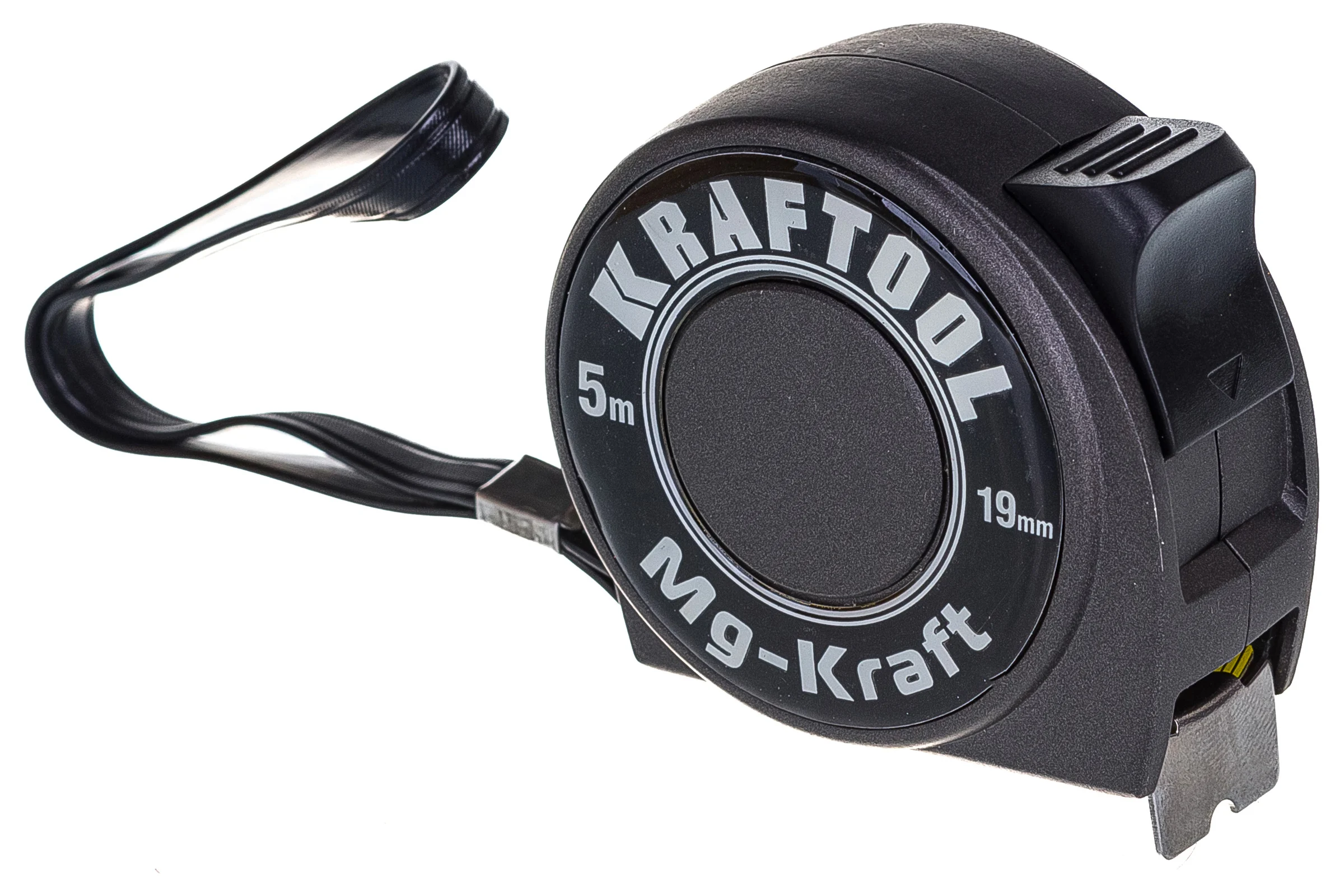 Рулетка Kraftool PRO MG-Kraft, особопрочный корпус, Mg сплав, нейлон, суперкомпактный размер, 5м 19м 34129-05-19