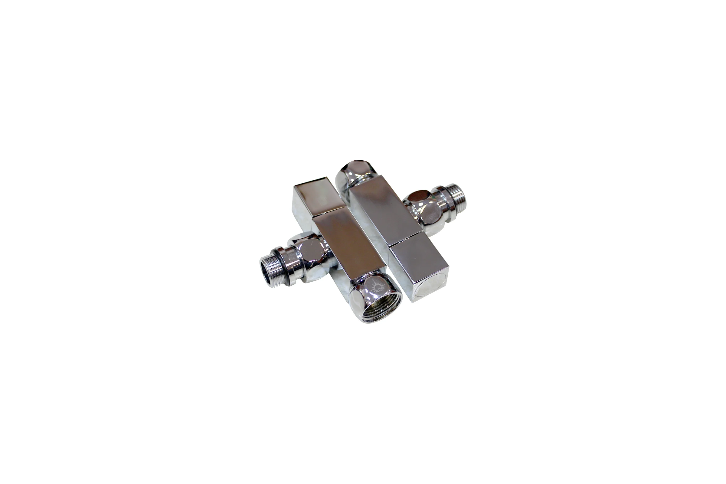 Кран для полотенцесушителя Melodia della vita угловой 3/4'' на 1/2'' в/н хром (пара) MKP21014C 11501