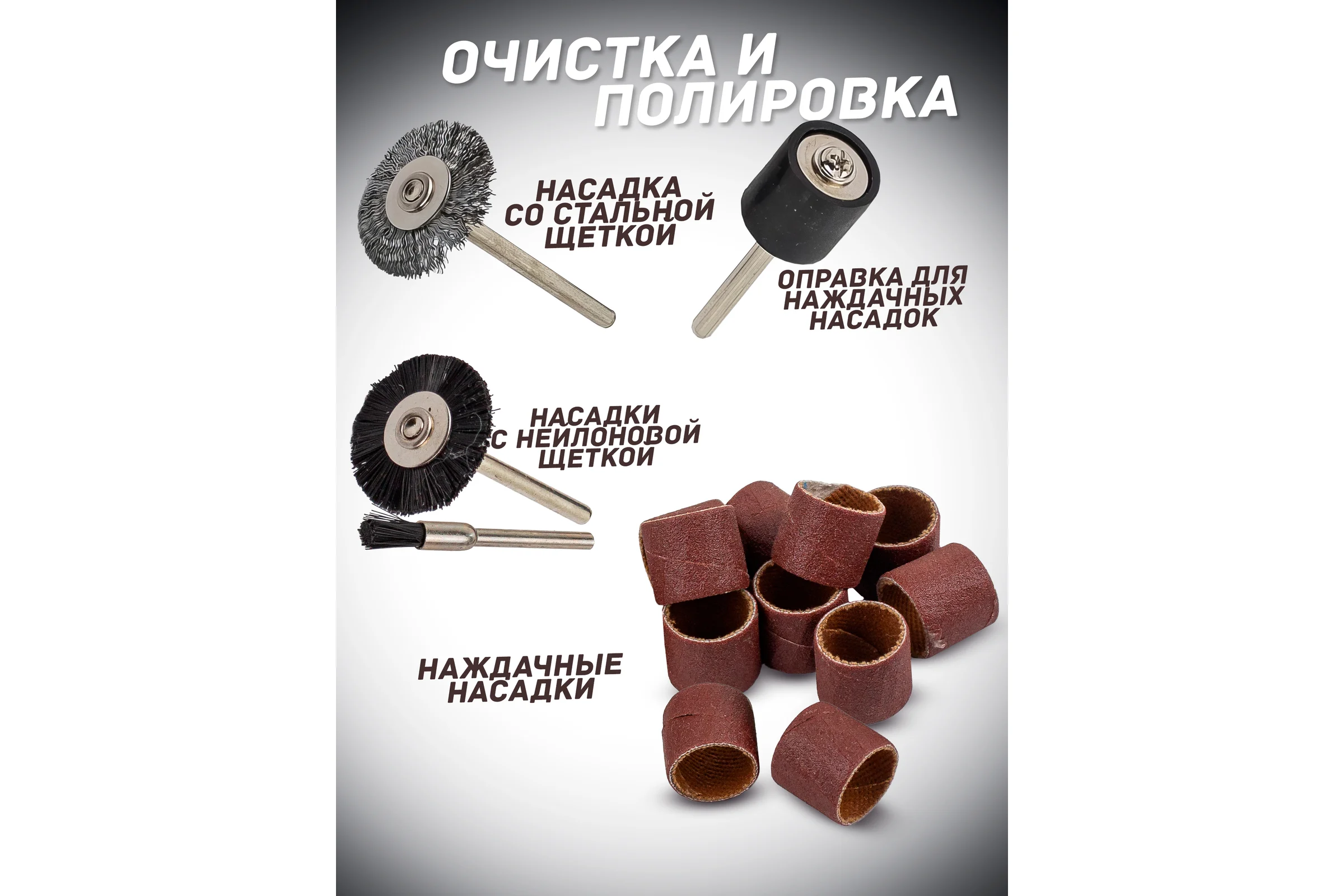 Набор аксессуаров для мини-дрелей 80 шт в пластиковом кейсе ROCKFORCE RF-GSK080(29656)
